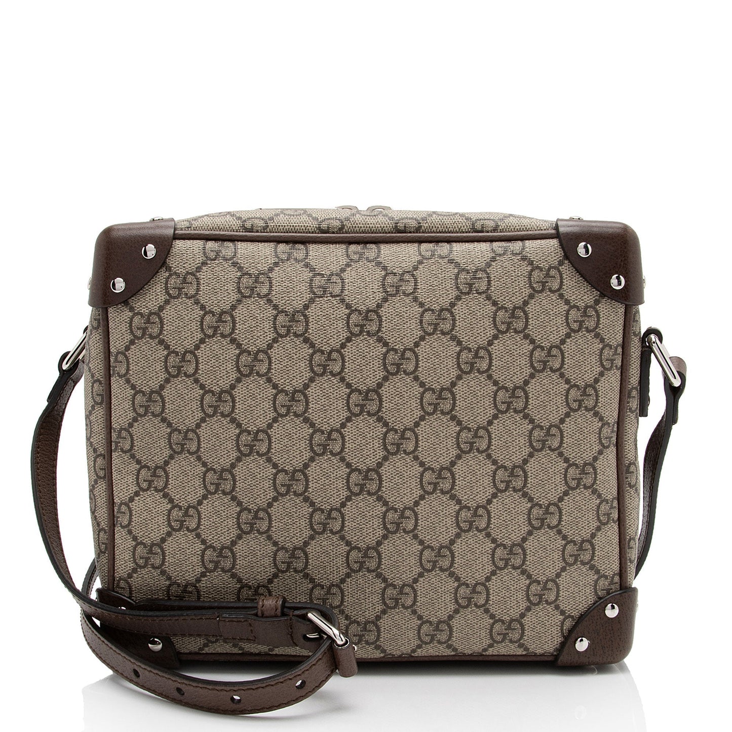 Gucci GG Supreme Square Messenger SHF-JAMrY6 Leather Canvas Brown Beige Shoulder Bag