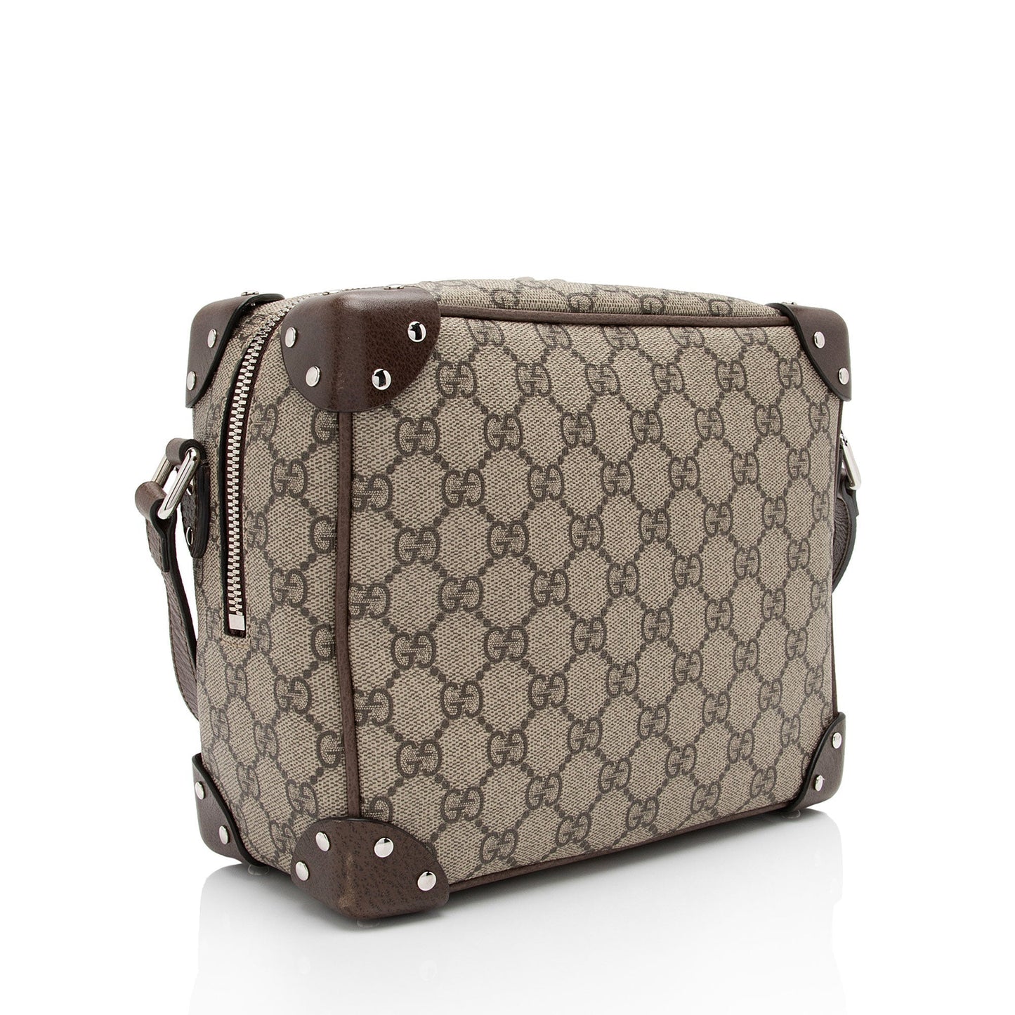 Gucci GG Supreme Square Messenger SHF-JAMrY6 Leather Canvas Brown Beige Shoulder Bag