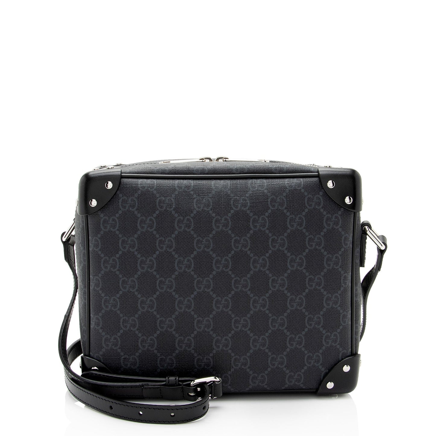 Gucci GG Supreme Square SHF-6wuVCQ Leather Canvas Black Crossbody Bag