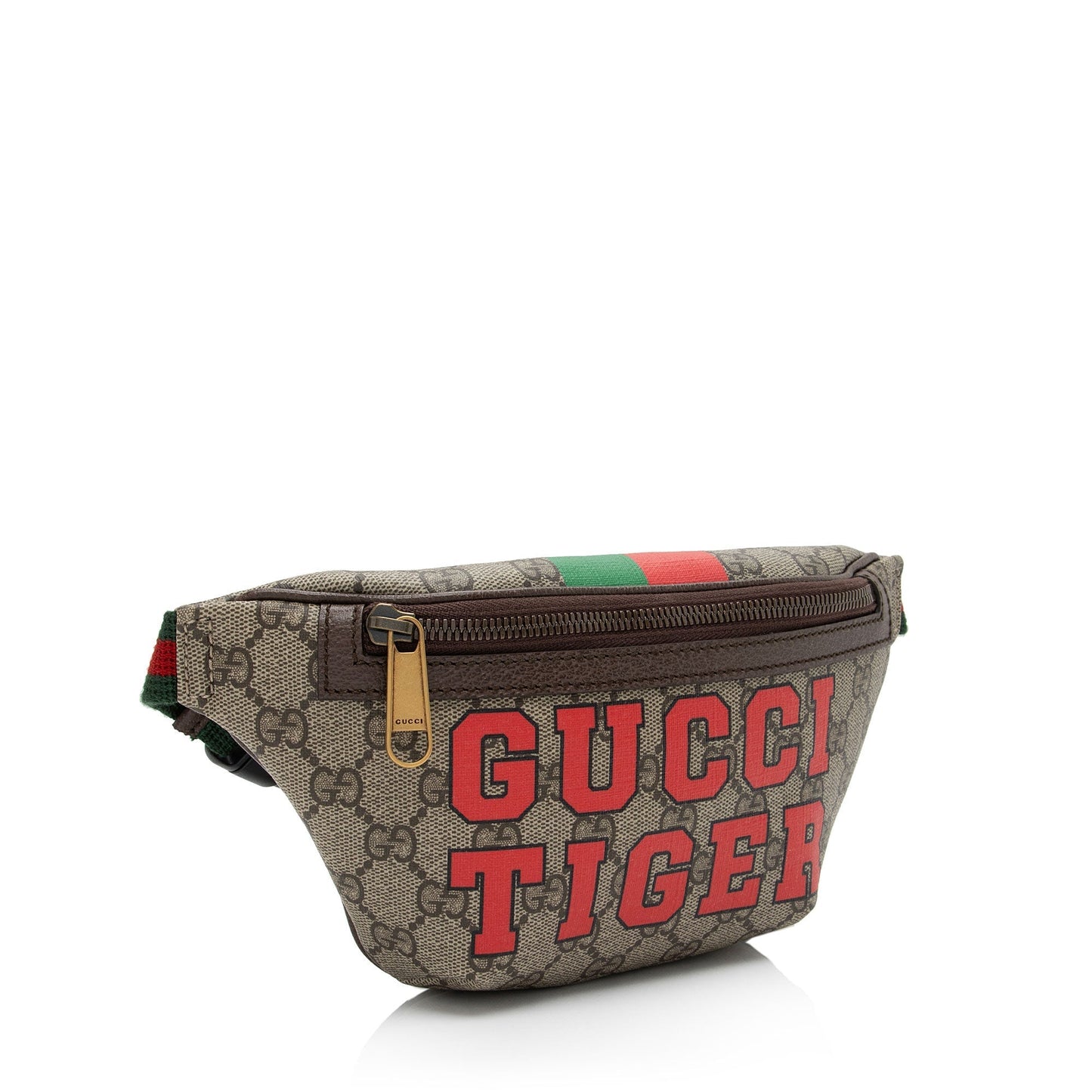 Gucci GG Supreme Tiger Belt SHF-cSEBoM Leather Canvas Nylon Brown Accessory