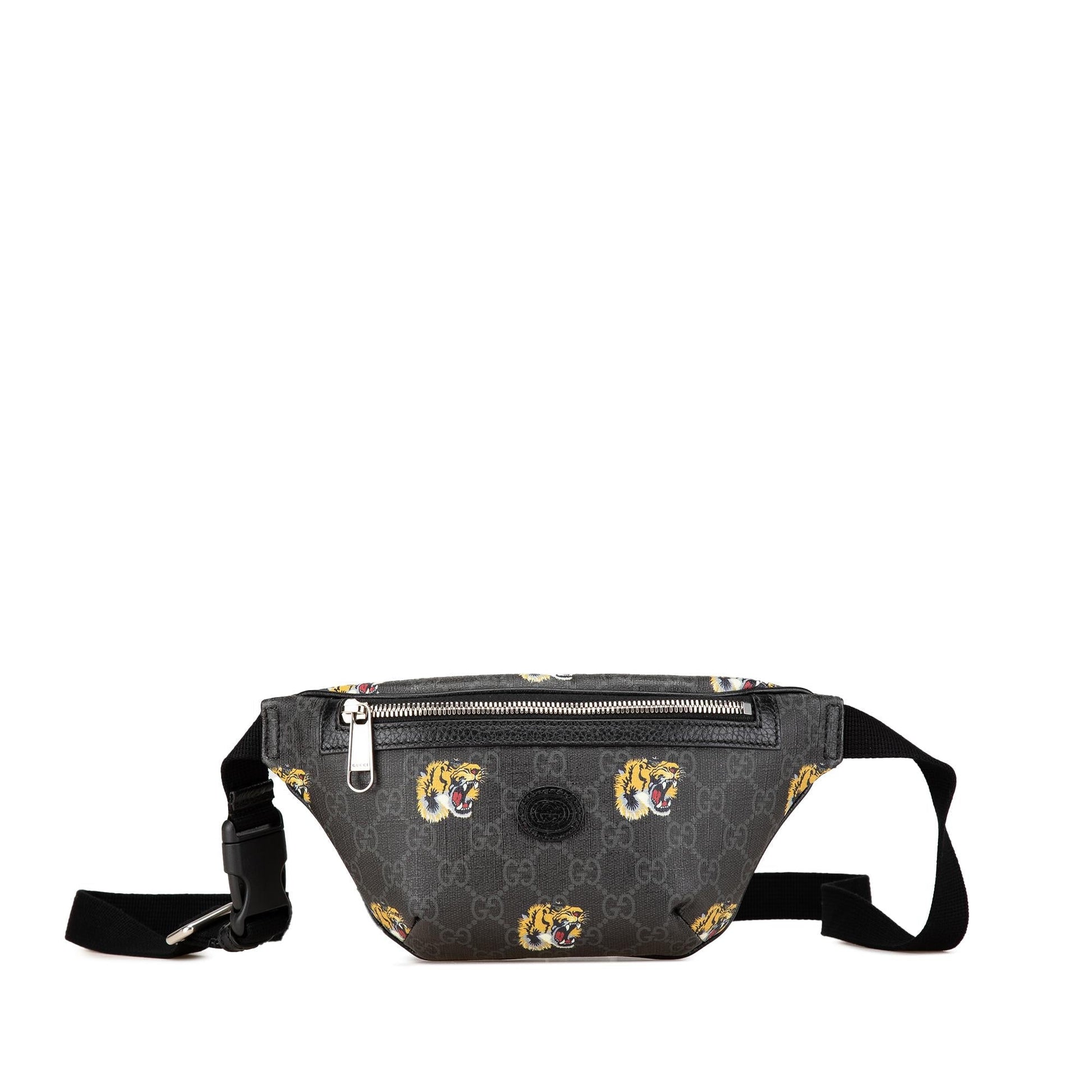 Gucci GG Supreme Tiger Belt Canvas Black Accessory