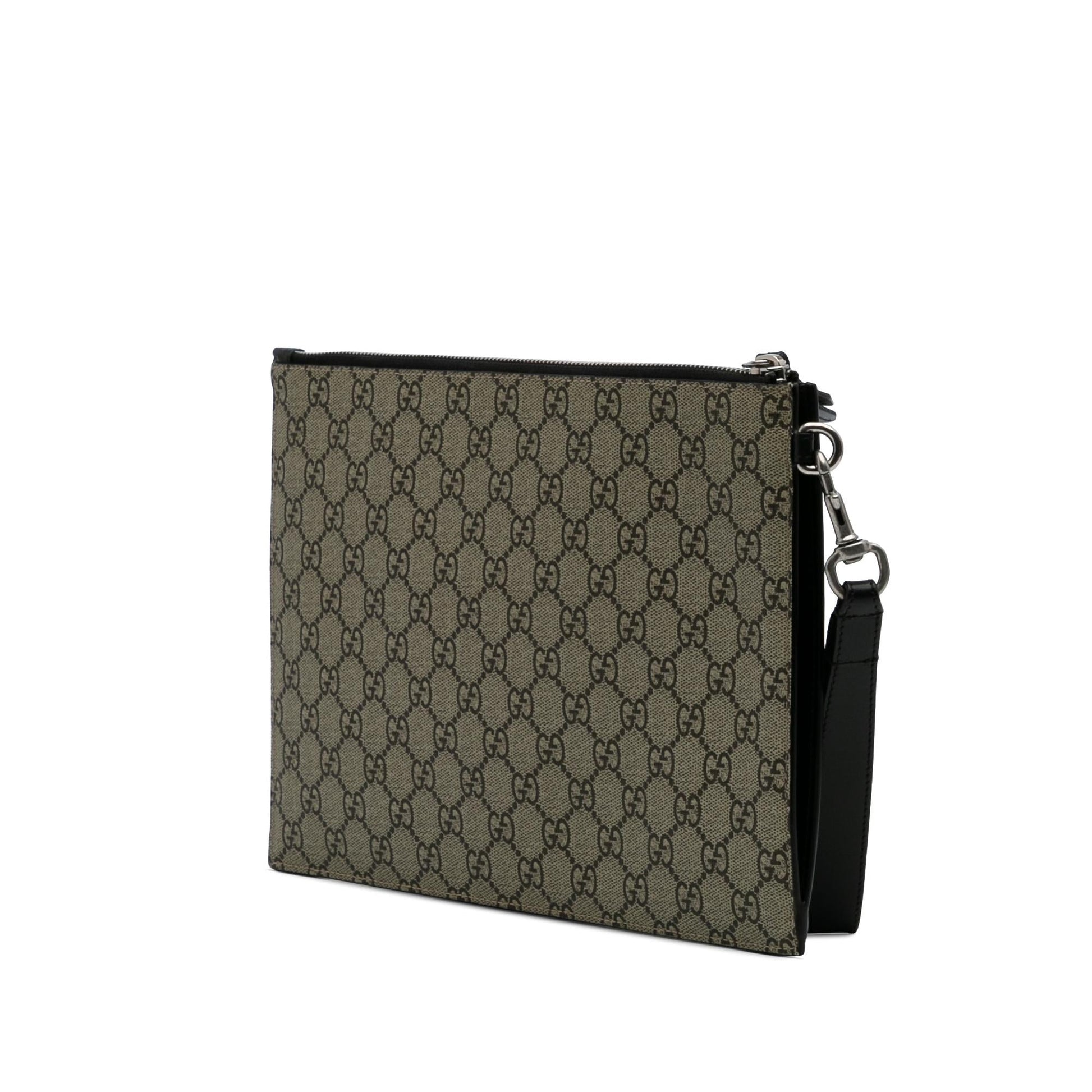 Gucci GG Supreme Tiger Canvas Brown Clutch Bag