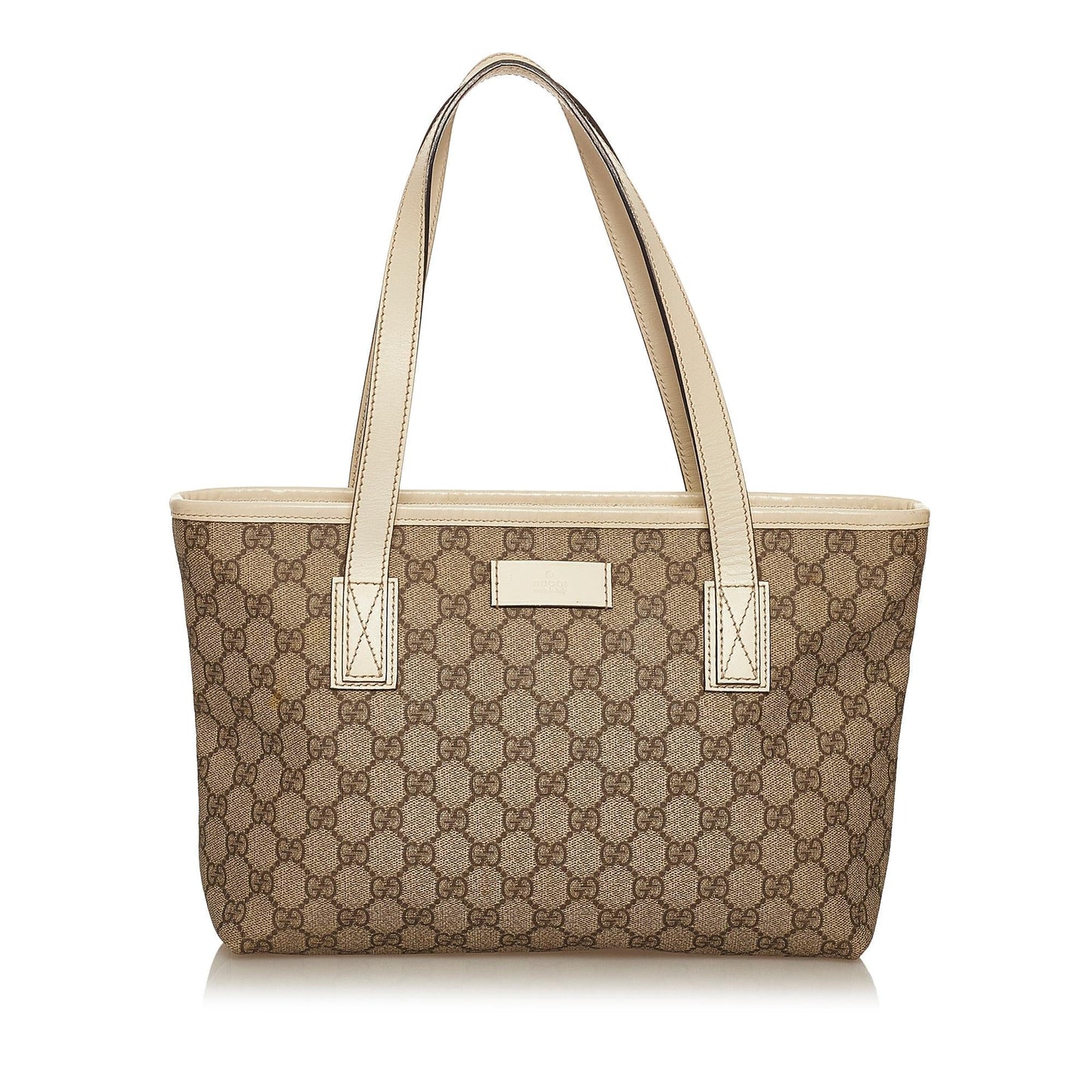Gucci GG Supreme SHG Canvas White Brown Tote Bag
