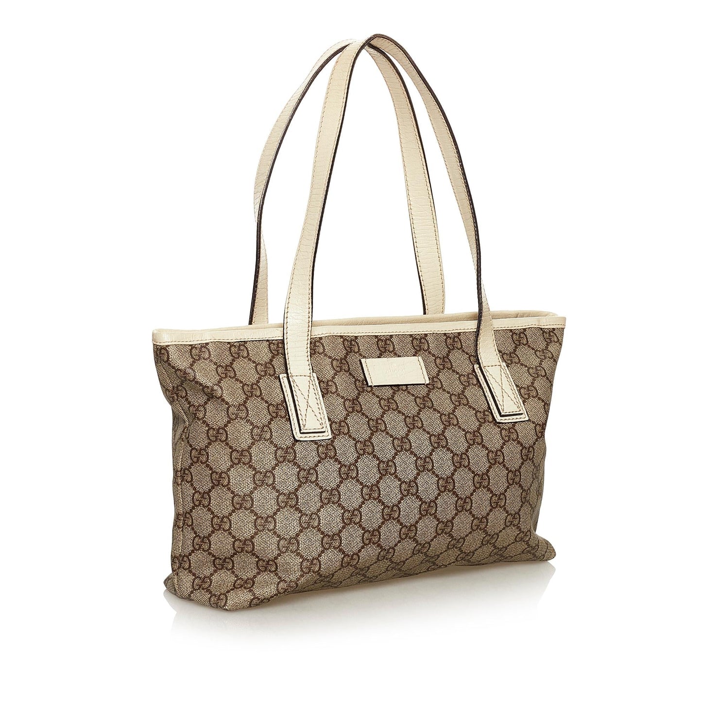 Gucci GG Supreme SHG Canvas White Brown Tote Bag Bag Shg
