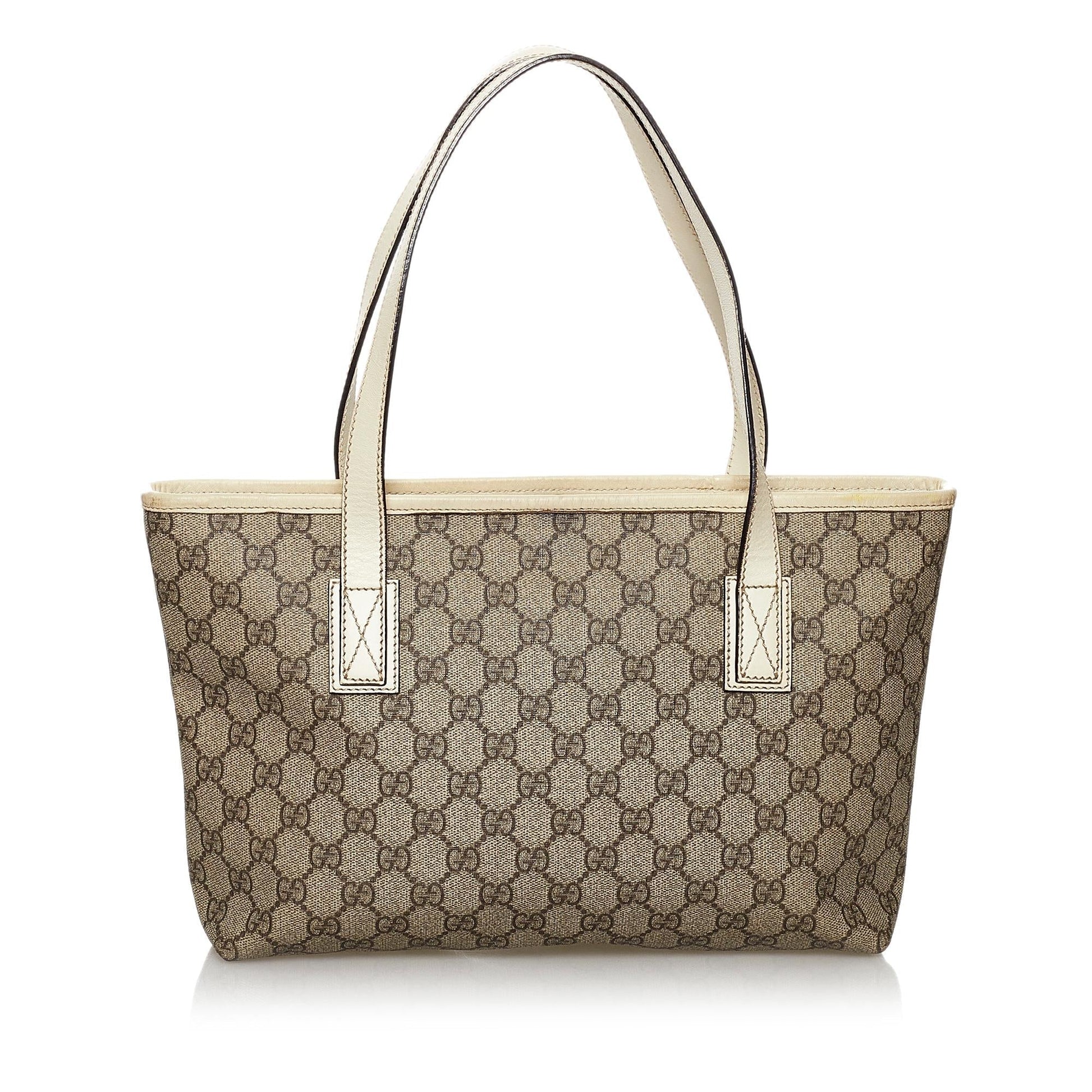 Gucci GG Supreme SHG Canvas White Brown Tote Bag 3