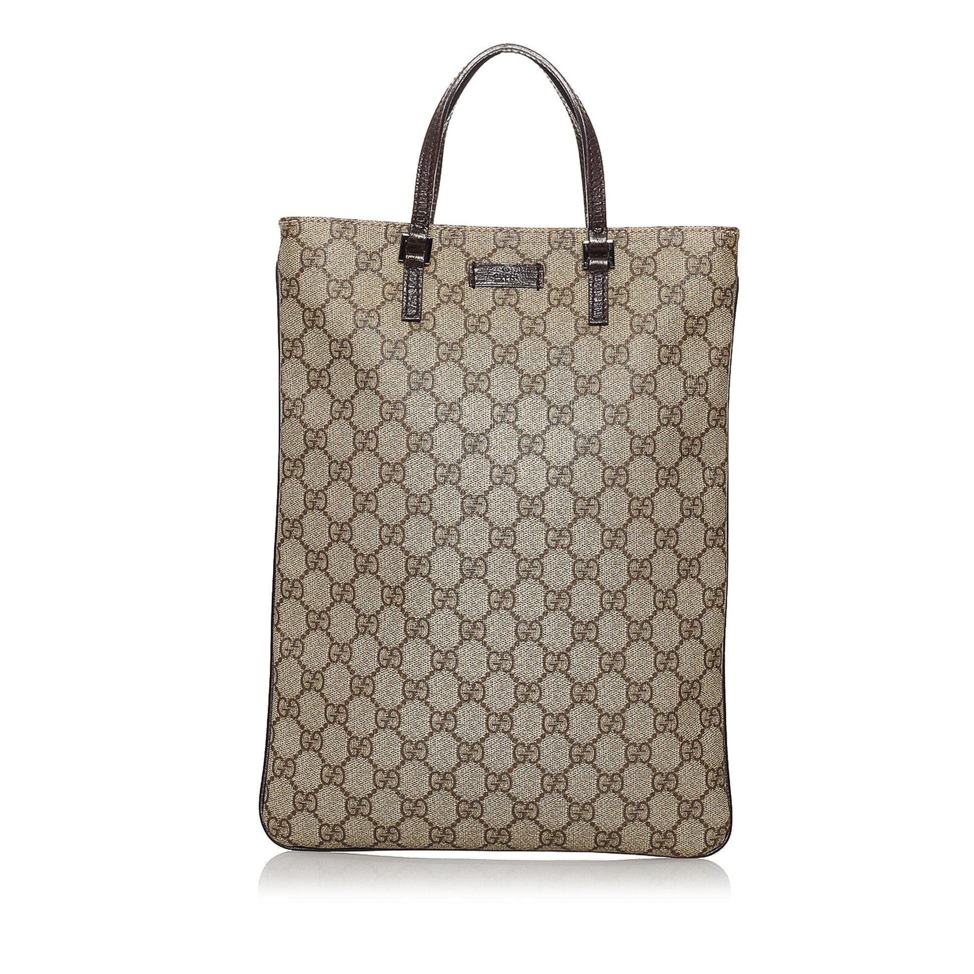 Gucci GG Supreme SHG Canvas Calf Brown Tote Bag 3