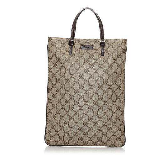 Gucci GG Supreme SHG Canvas Calf Brown Tote Bag 3