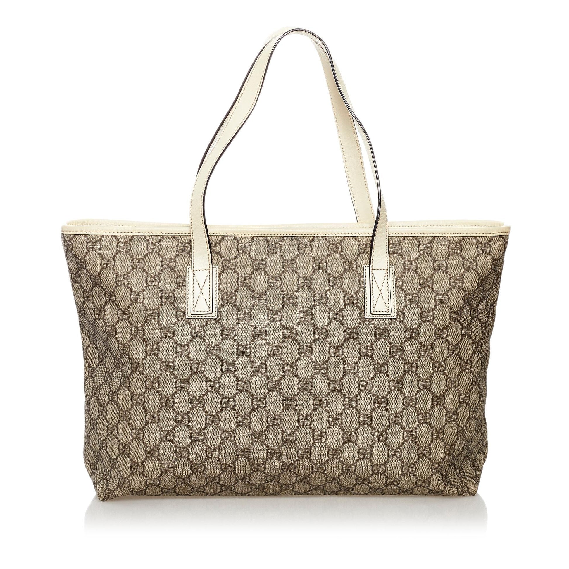Gucci GG Supreme SHG Canvas White Brown Tote Bag 5