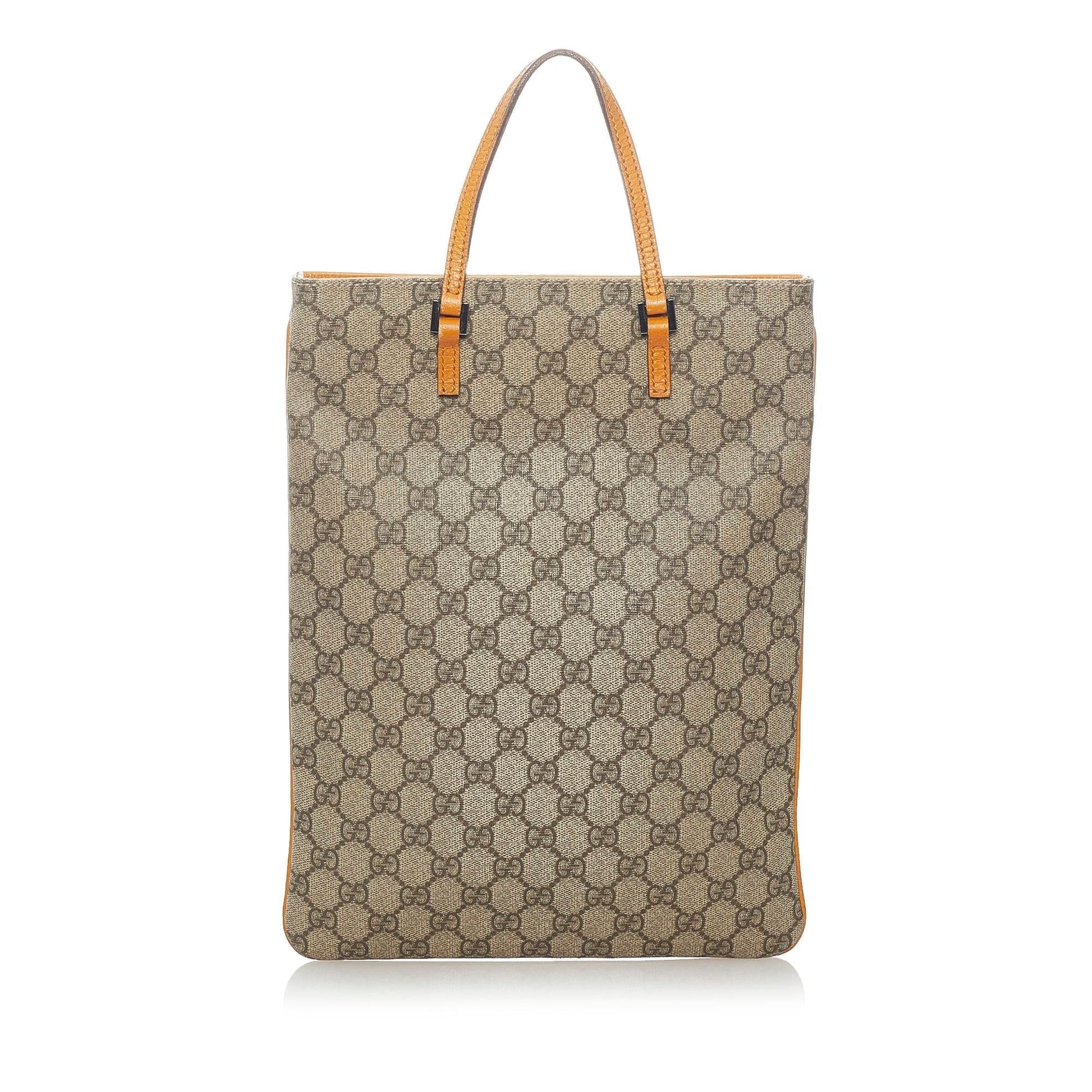 Gucci GG Supreme SHG Canvas Calf Brown Tote Bag
