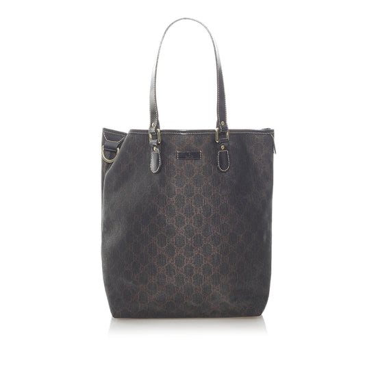 Gucci GG Supreme SHG Canvas Calf Brown Tote Bag Bag Shg