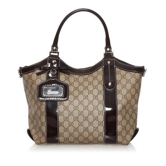 Gucci GG Supreme SHG Canvas Brown Tote Bag 4