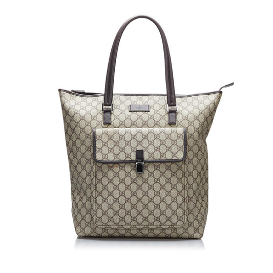 Gucci GG Supreme SHG-lNfymE Canvas Brown Tote Bag
