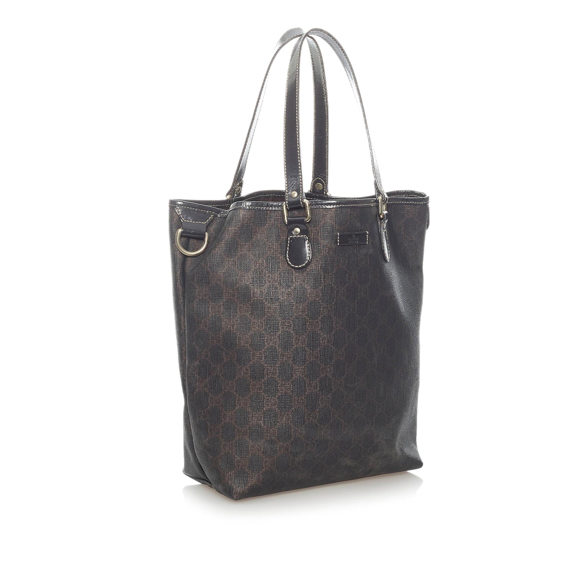 Gucci GG Supreme SHG-DcfpWV Canvas Calf Brown Tote Bag