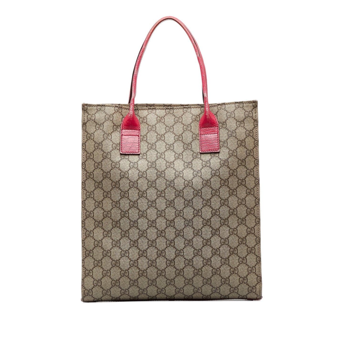 Gucci GG Supreme SHG-PIW0dp Canvas Calf Brown Pink Tote Bag