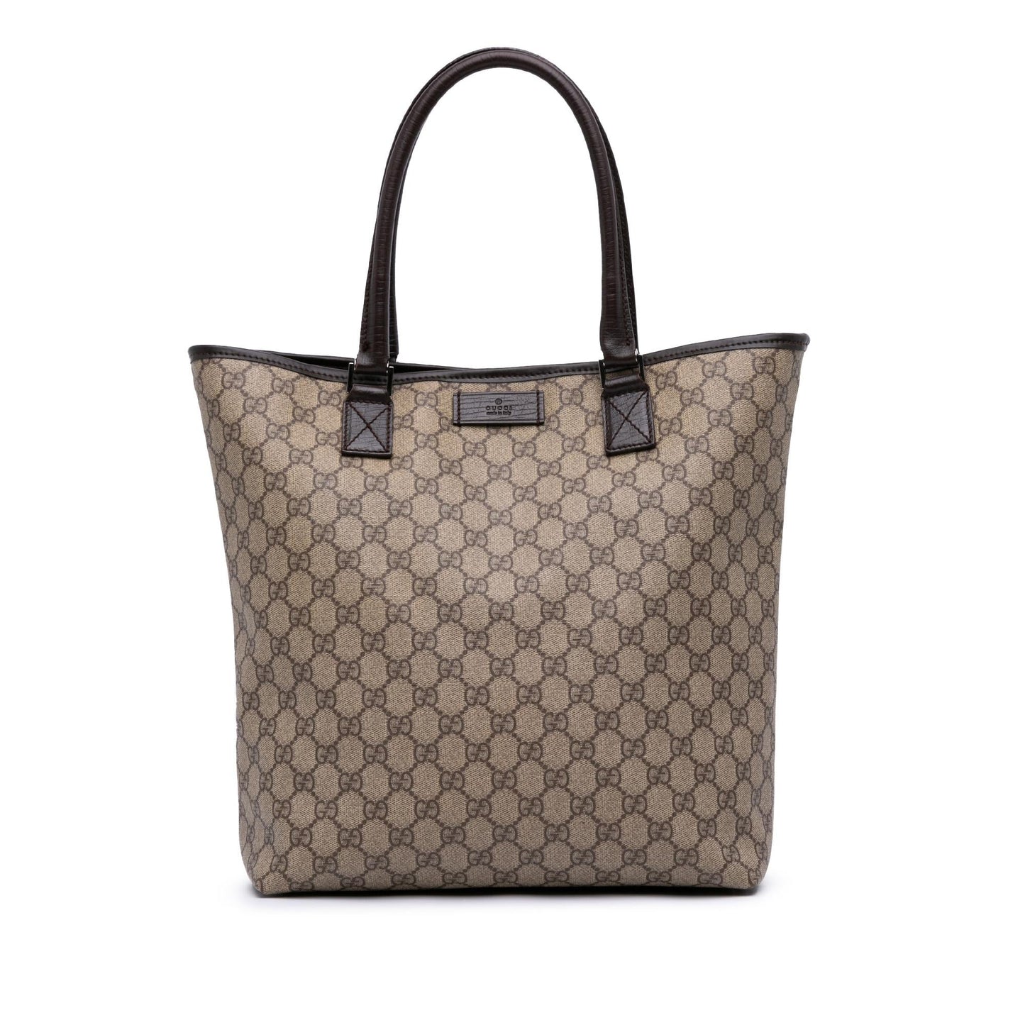 Gucci GG Supreme Canvas Calf Brown Tote Bag