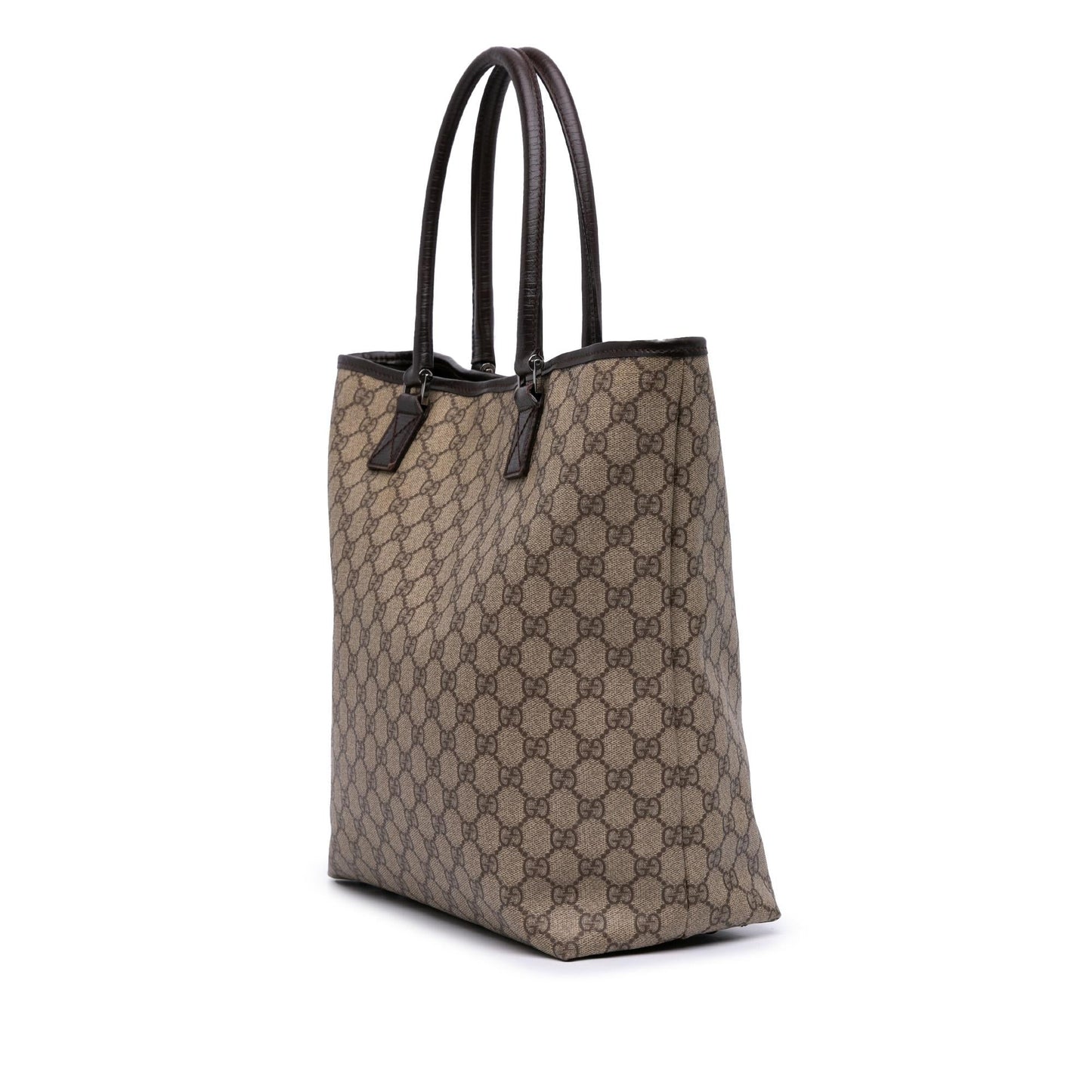 Gucci GG Supreme Canvas Calf Brown Tote Bag
