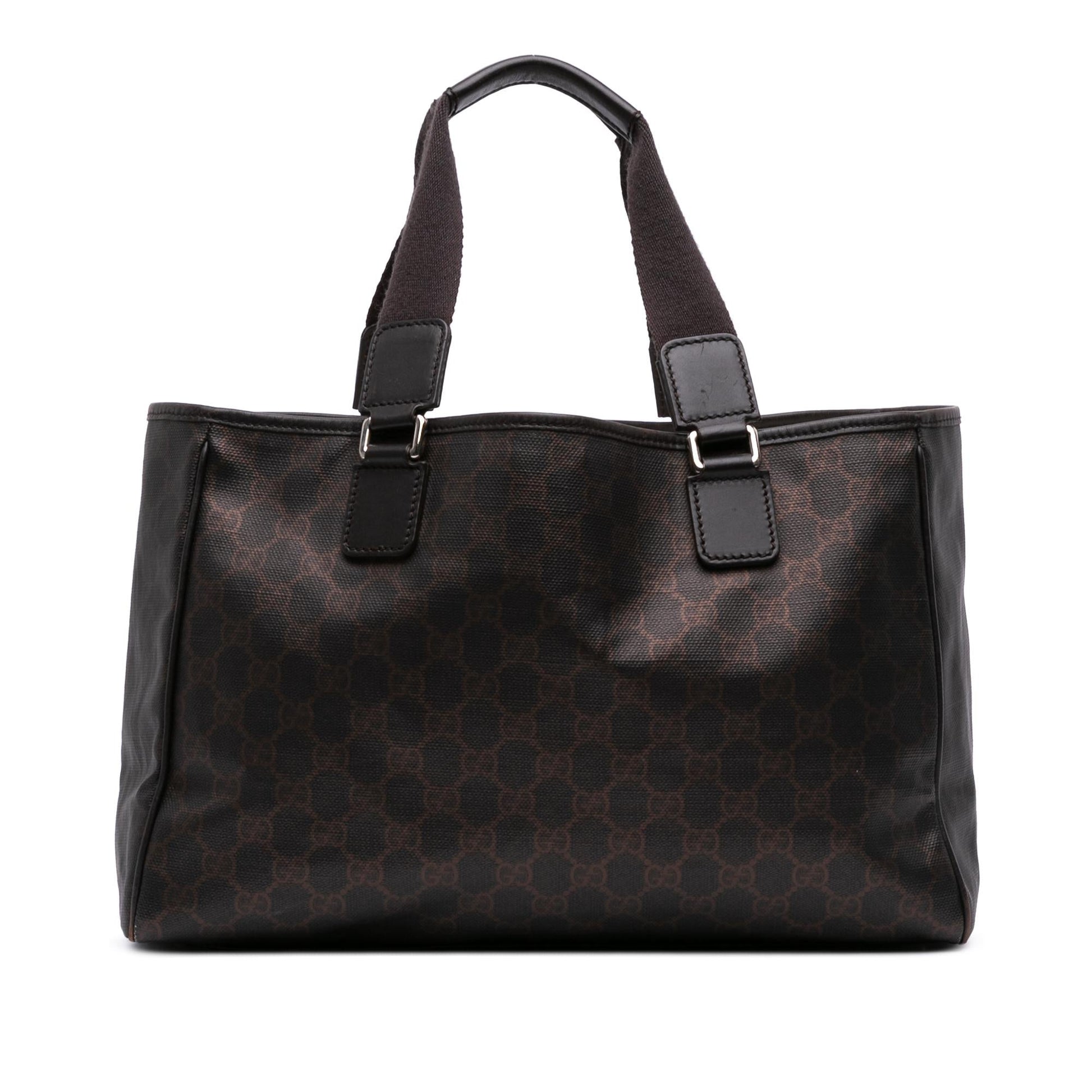 Gucci GG Supreme Canvas Calf Brown Tote Bag Tote 7