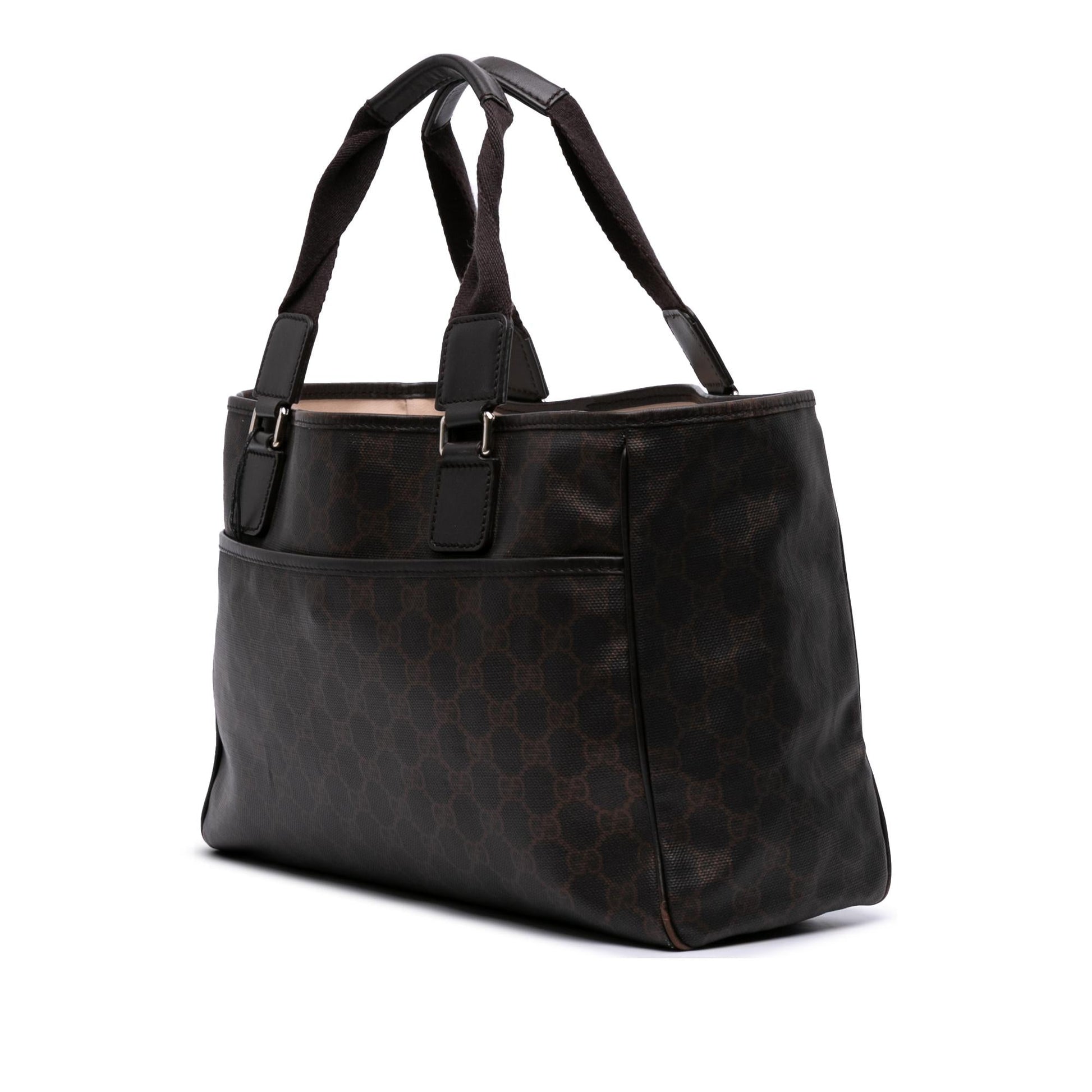 Gucci GG Supreme Canvas Calf Brown Tote Bag Tote 7