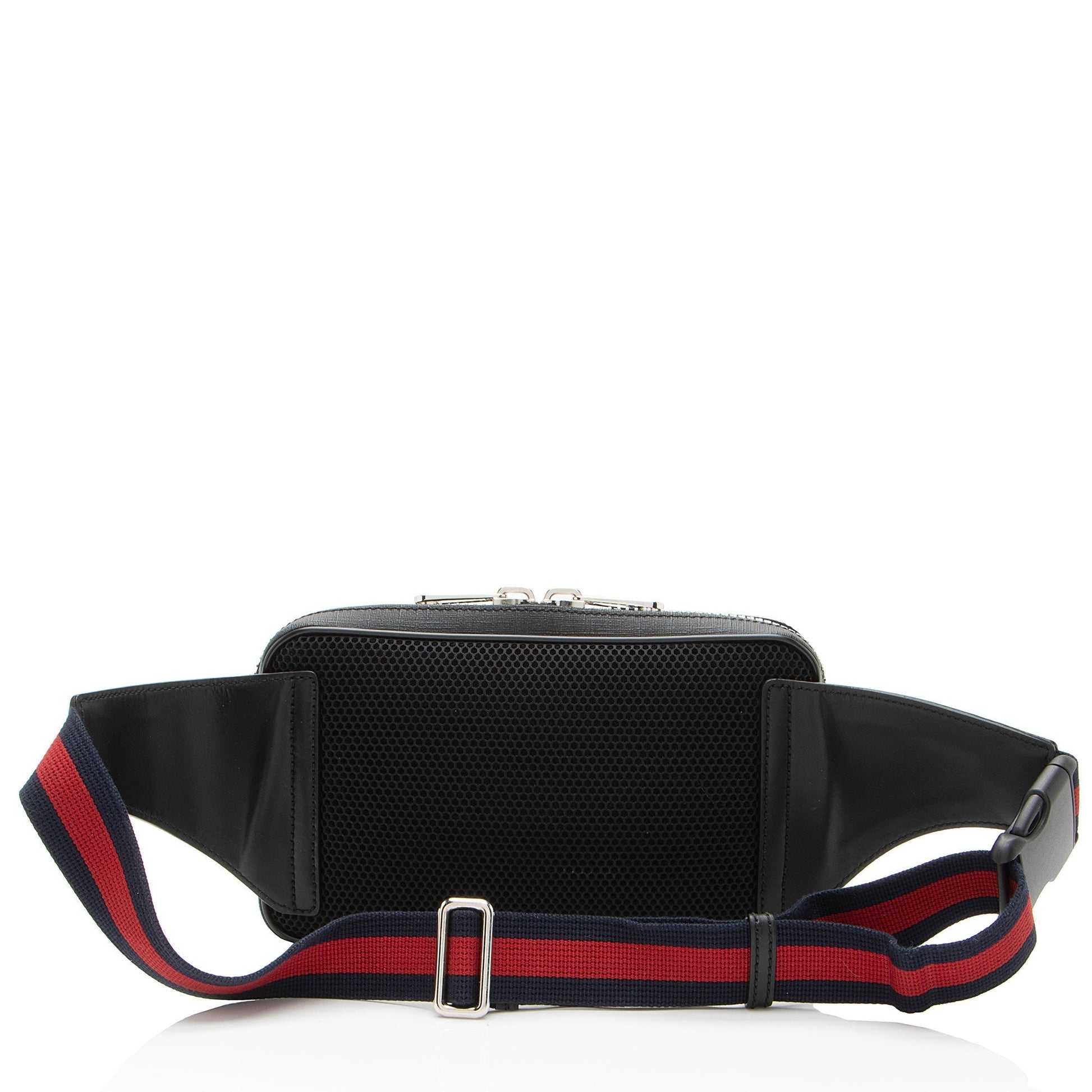 Gucci GG Supreme Web Zip Belt Leather Canvas Nylon Black Accessory Shf 52Mzpp