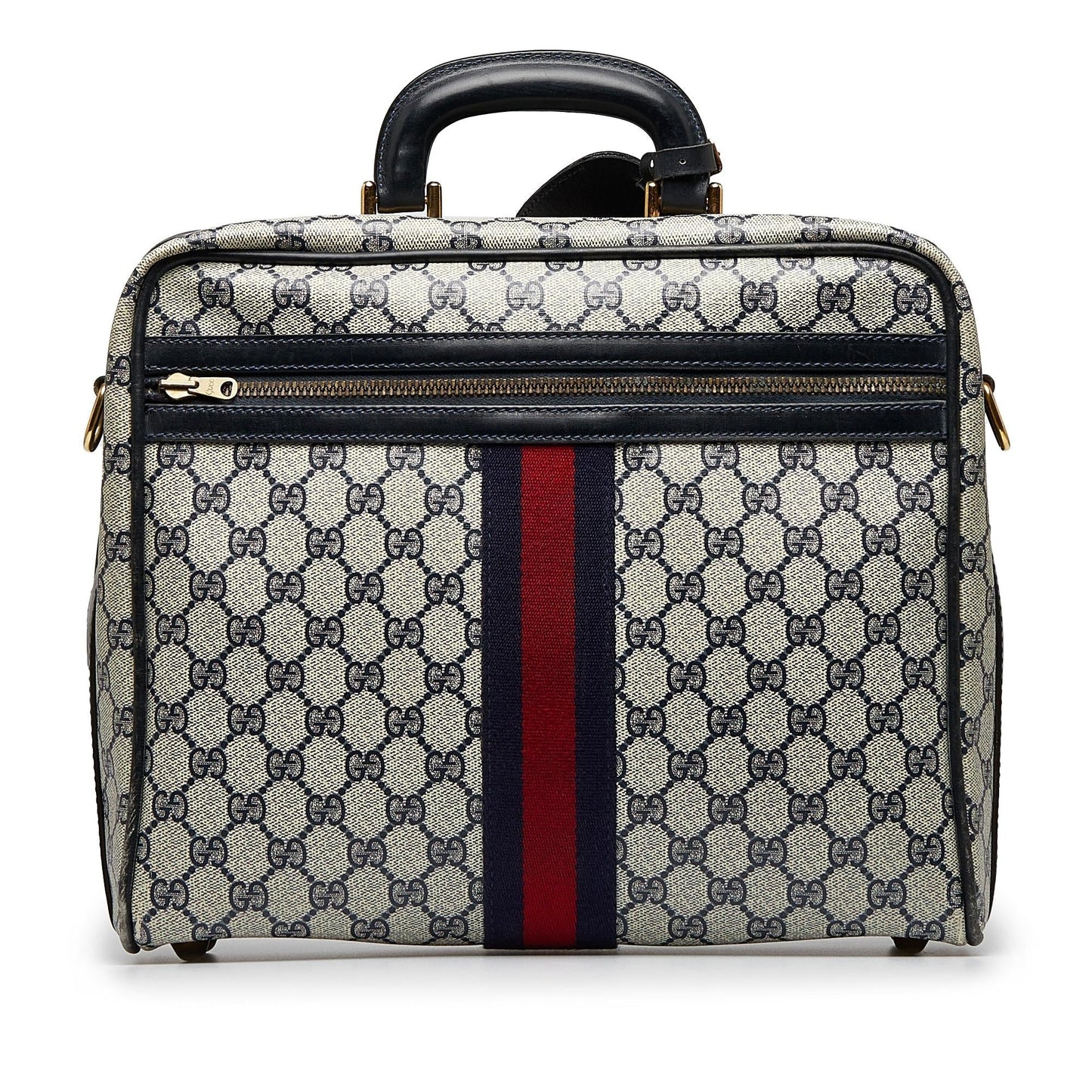 Gucci GG Supreme Web Business SHG-zyhuKS Canvas Calf Grey Tote Bag