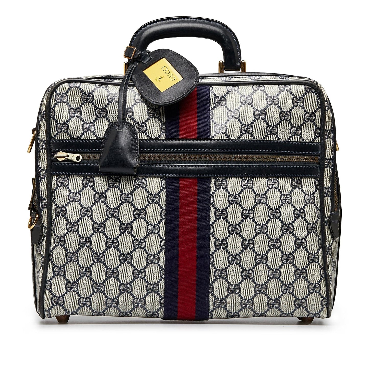 Gucci GG Supreme Web Business SHG-zyhuKS Canvas Calf Grey Tote Bag