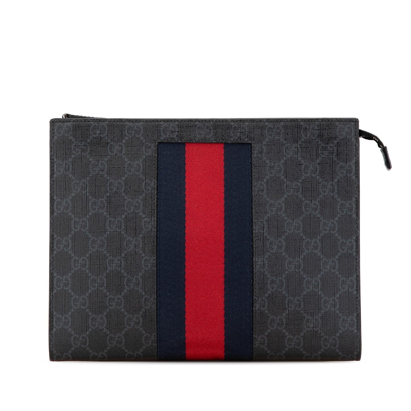 Gucci GG Supreme Web Canvas Black Clutch Bag Web Clutch