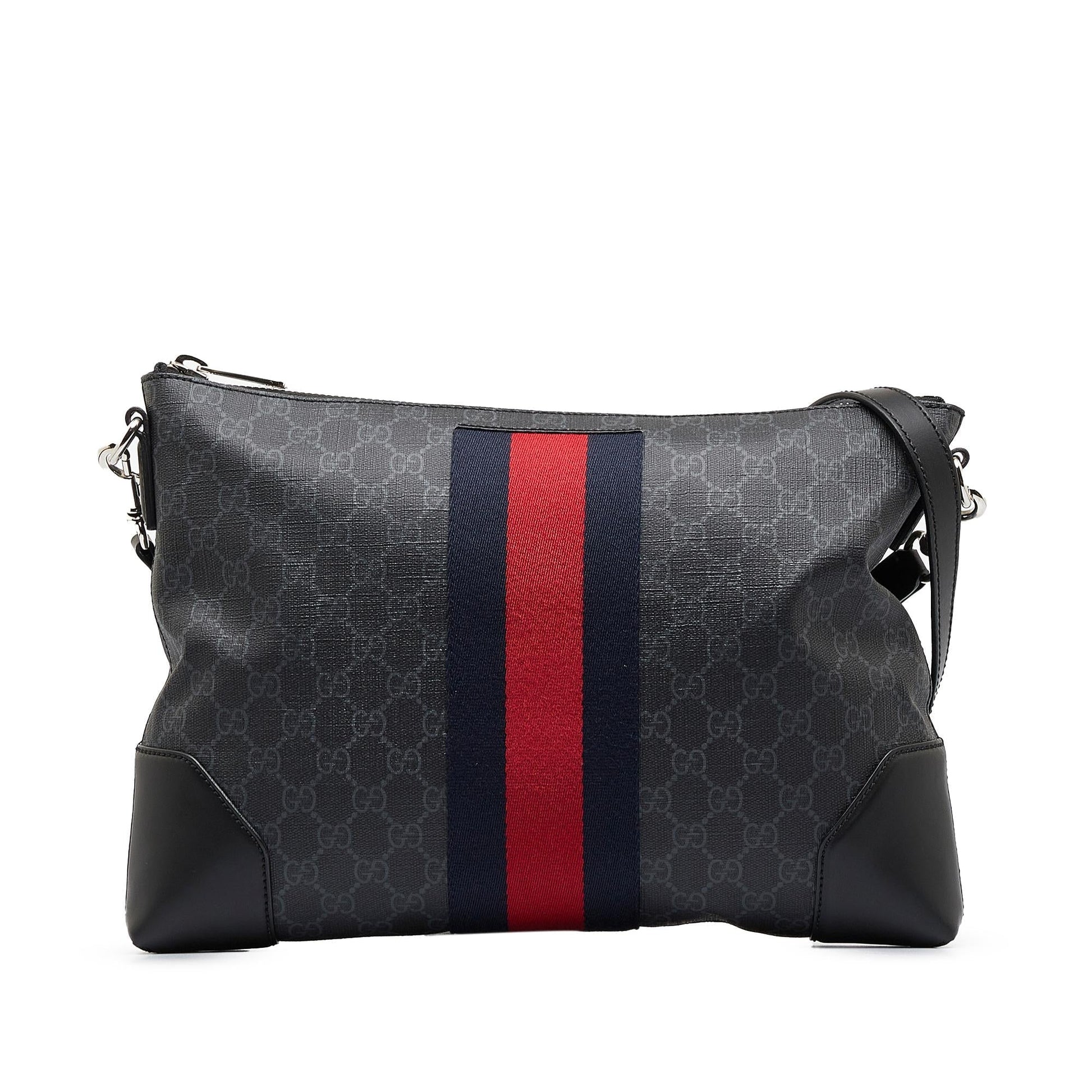 Gucci GG Supreme Web SHG-gkkz7w Canvas Black Crossbody Bag