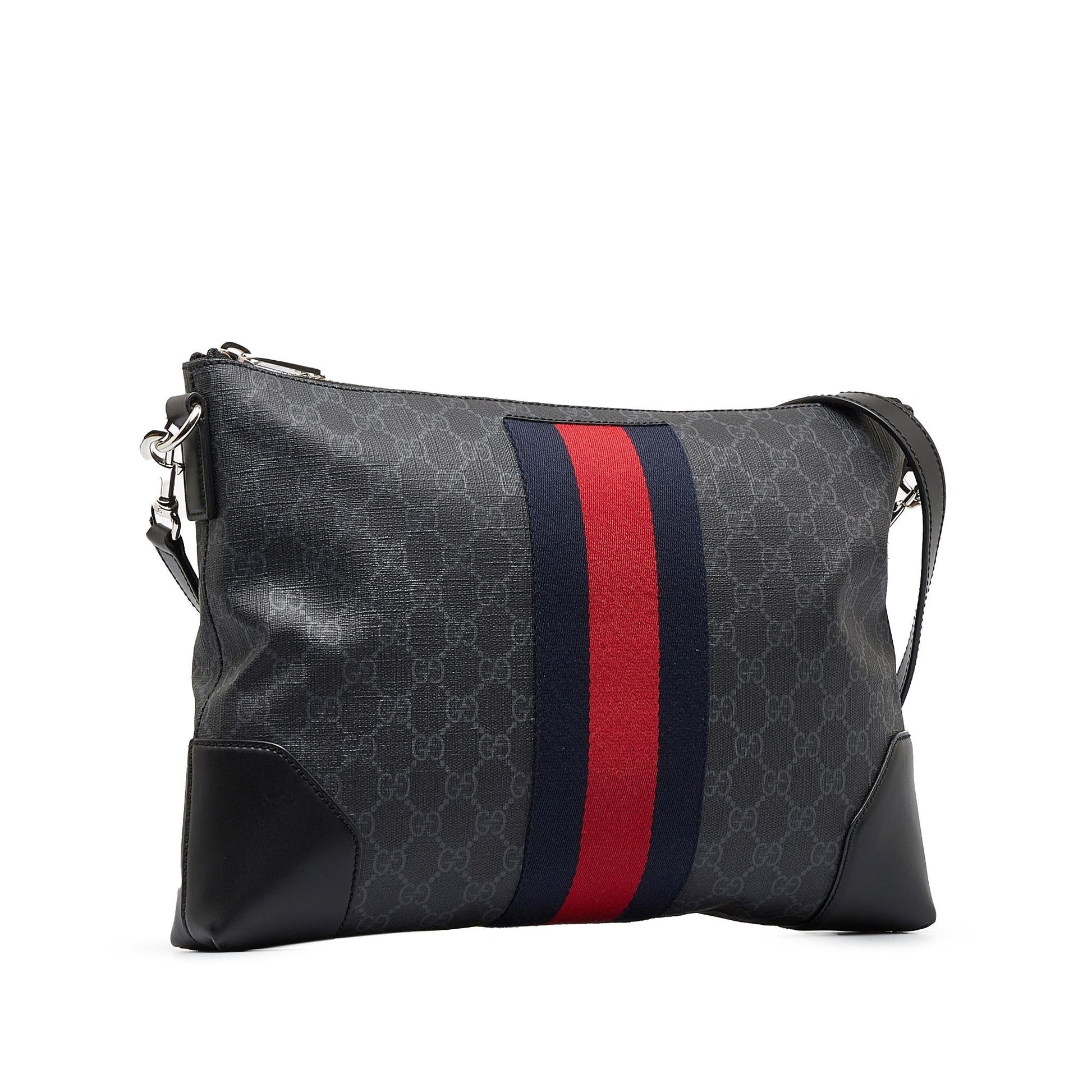 Gucci GG Supreme Web SHG-gkkz7w Canvas Black Crossbody Bag