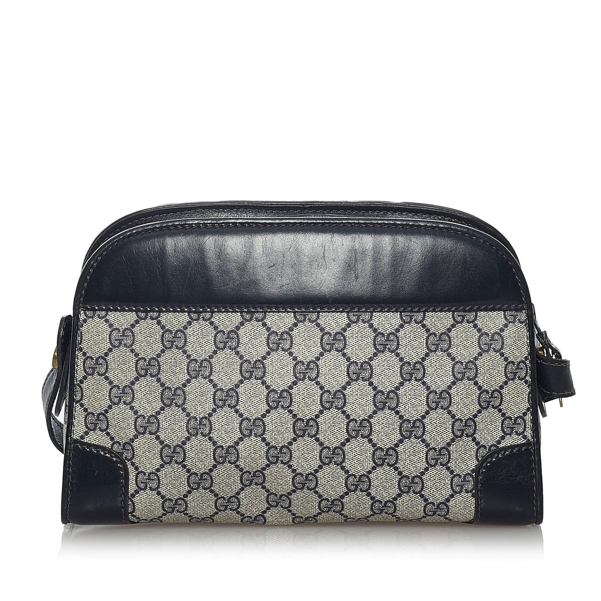 Gucci GG Supreme Web SHG Canvas Calf Brown Crossbody Bag