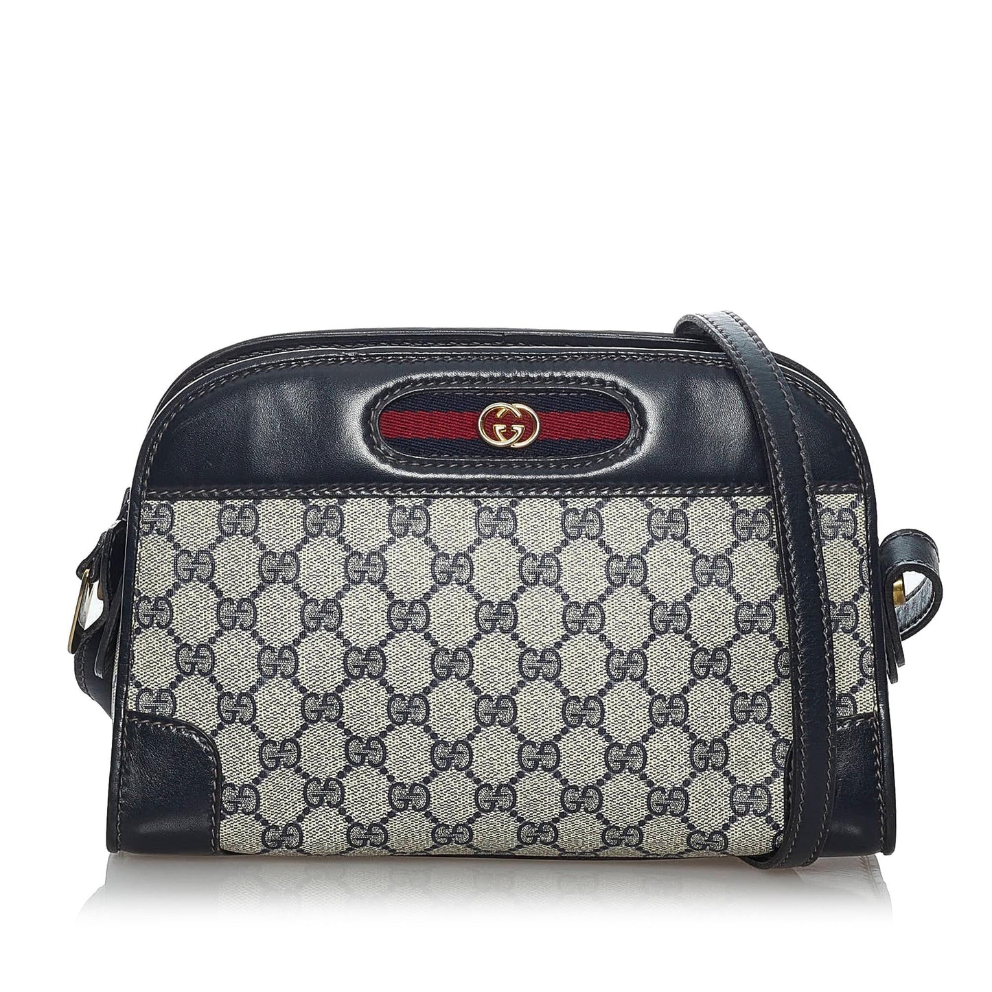 Gucci GG Supreme Web SHG Canvas Calf Brown Crossbody Bag