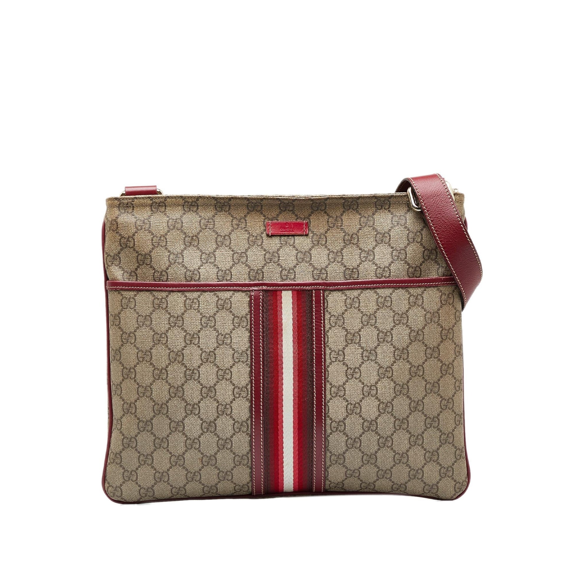 Gucci GG Supreme Web SHG-iPdJuy Canvas Brown Crossbody Bag