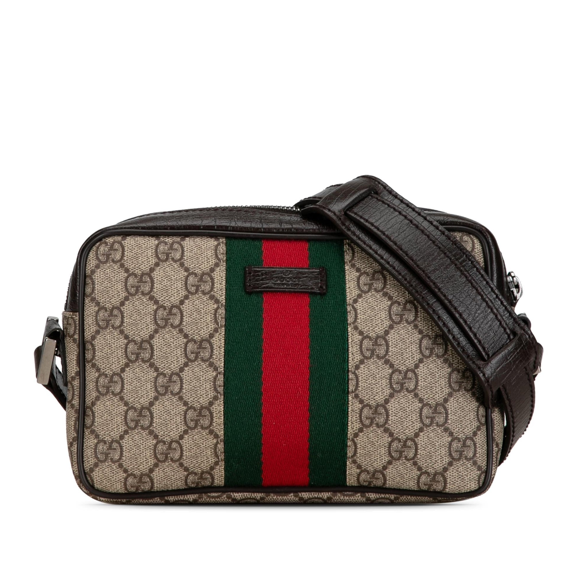 Gucci GG Supreme Web SHG-YOvnW5 Canvas Calf Brown Crossbody Bag