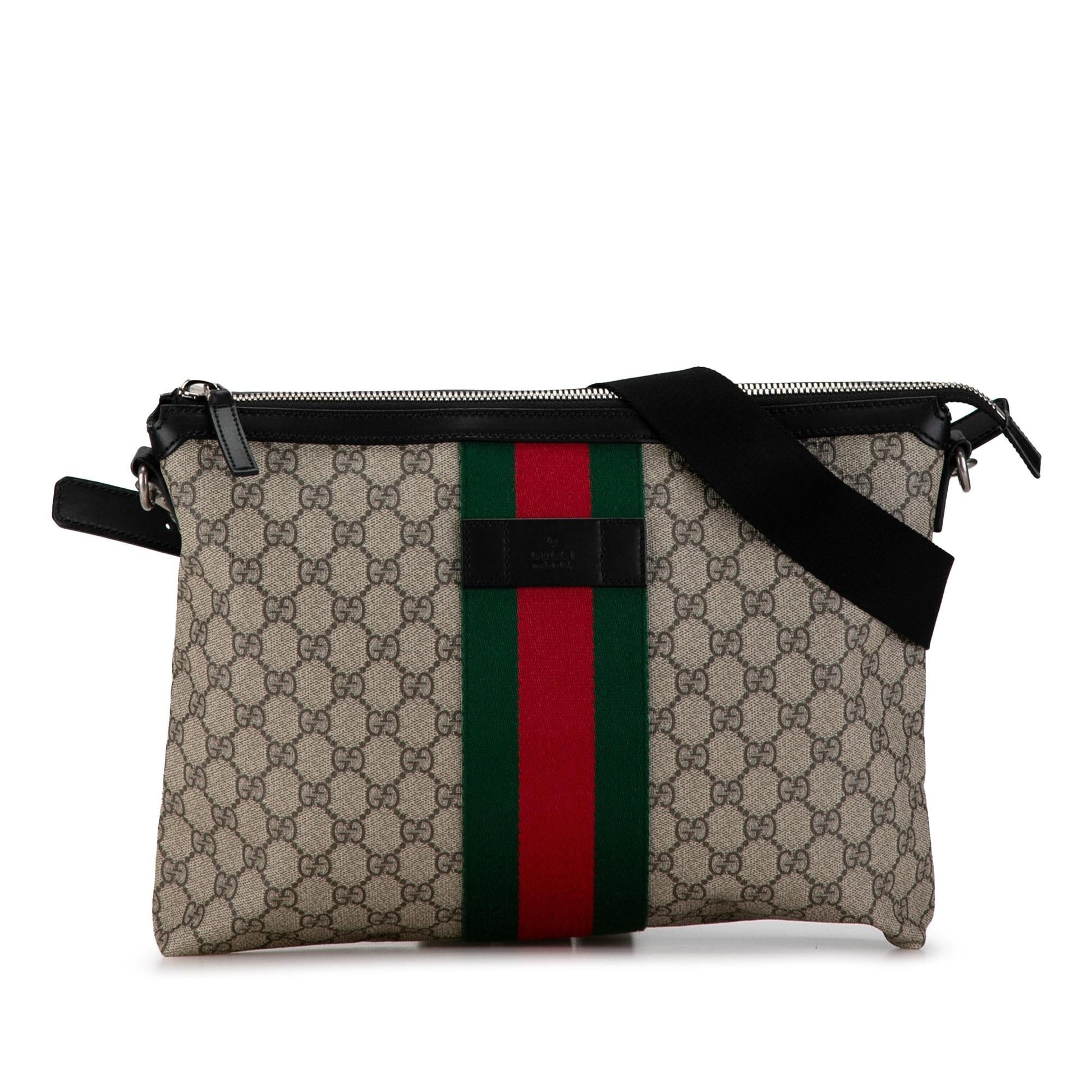 Gucci GG Supreme Web SHG-EfVoA0 Canvas Calf Brown Crossbody Bag