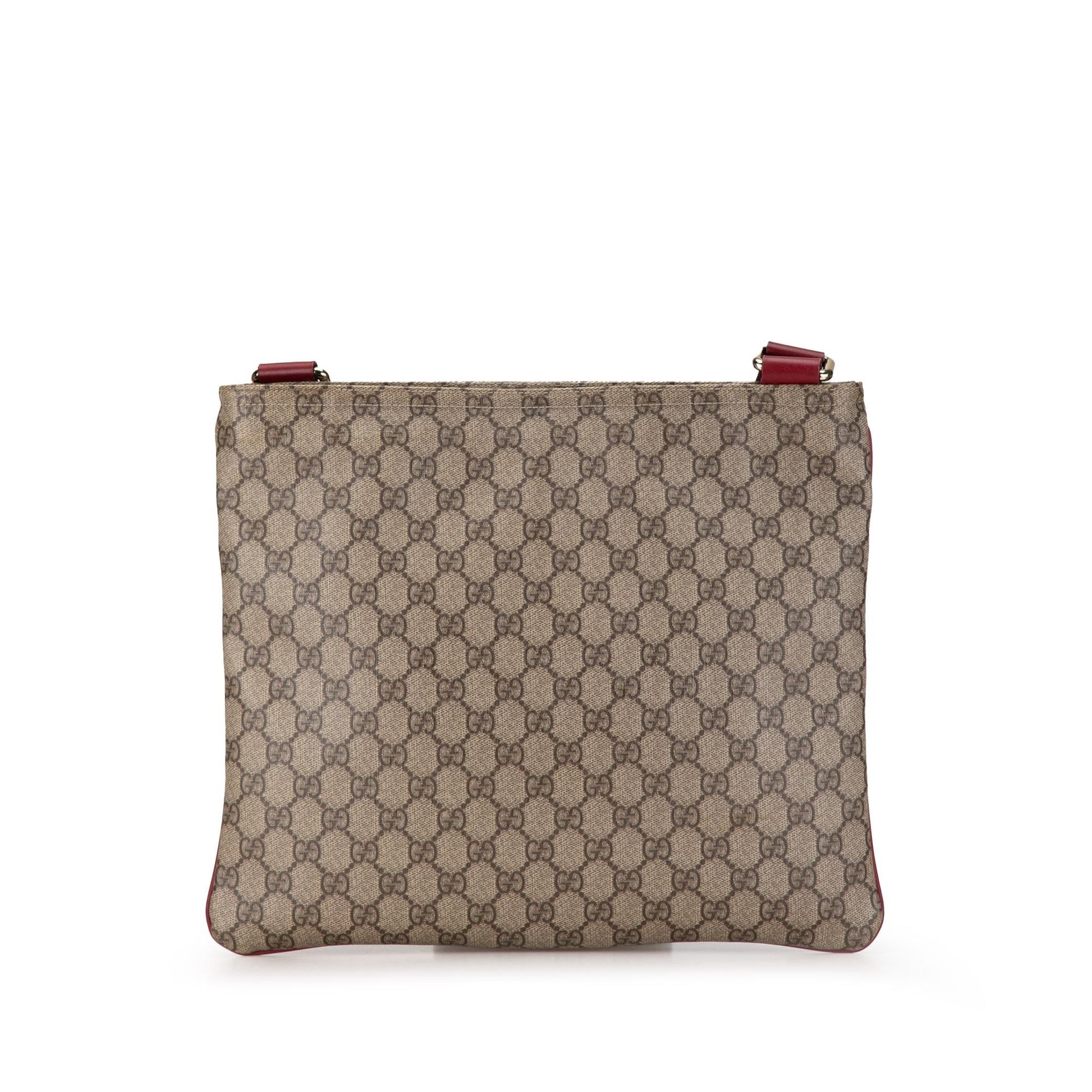 Gucci GG Supreme Web SHG-2dgY1o Canvas Calf Brown Red Crossbody Bag