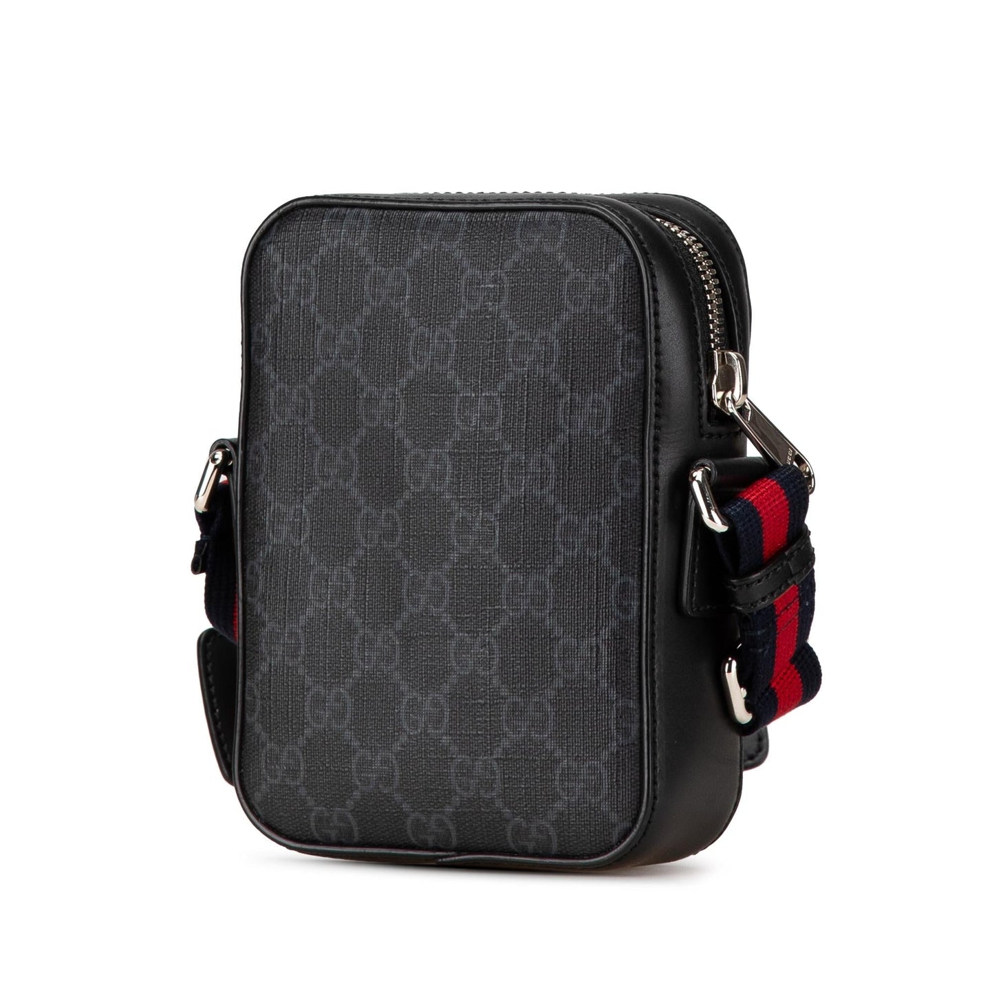 Gucci GG Supreme Web Canvas Calf Black Crossbody Bag