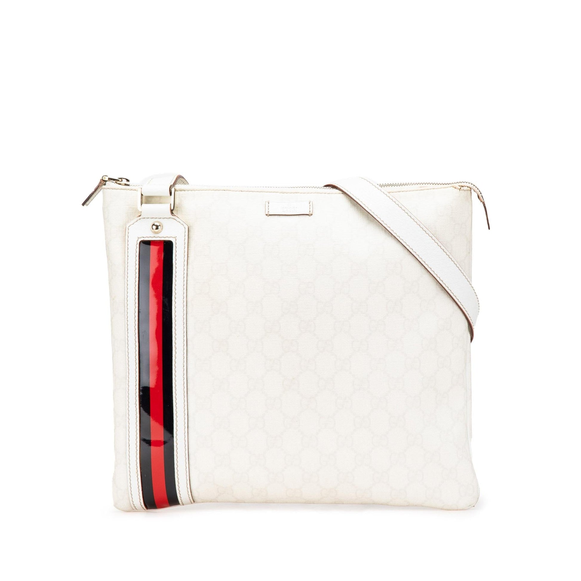 Gucci GG Supreme Web Canvas White Crossbody Bag Crossbody 8