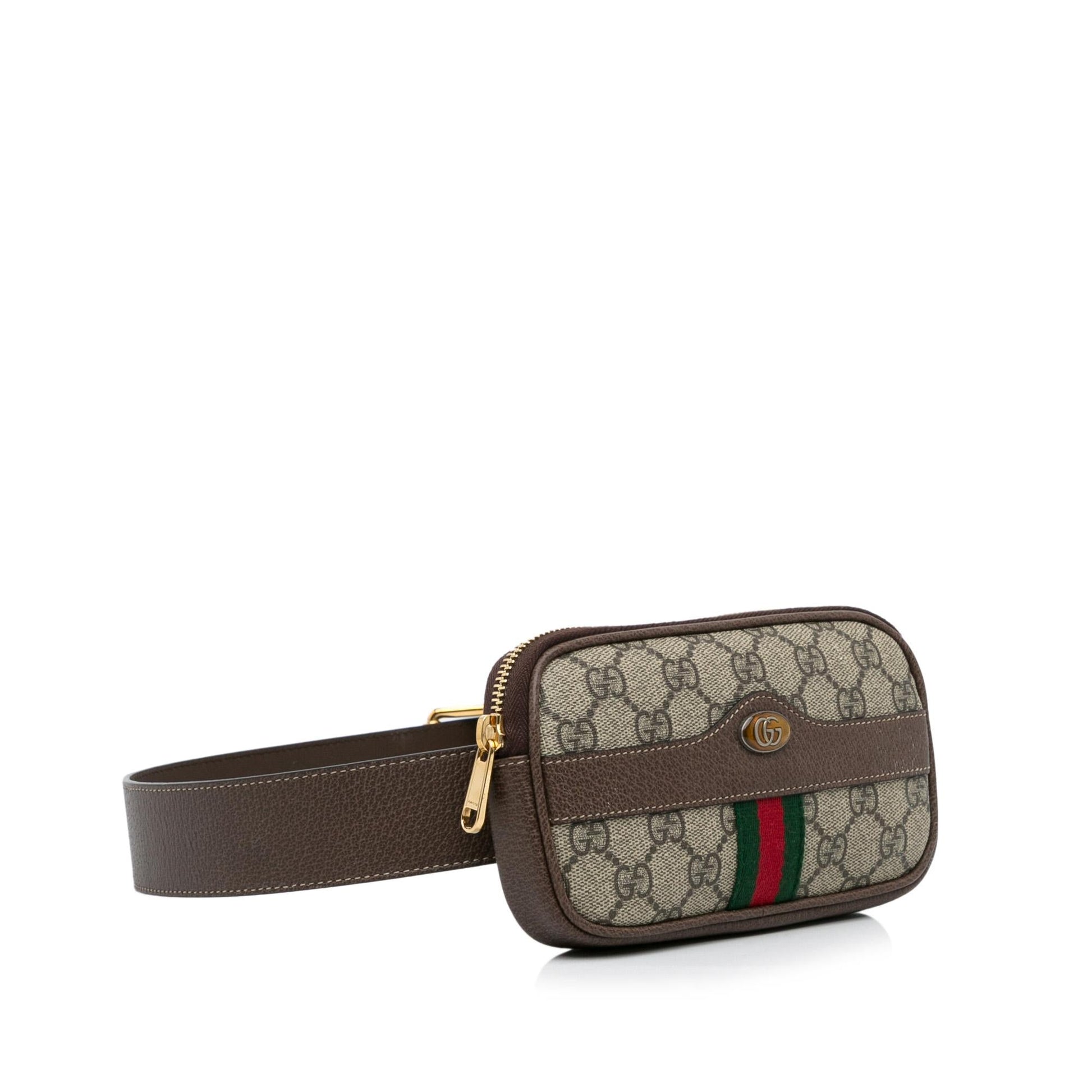 Gucci GG Supreme Web Ophidia Belt Canvas Brown Accessory
