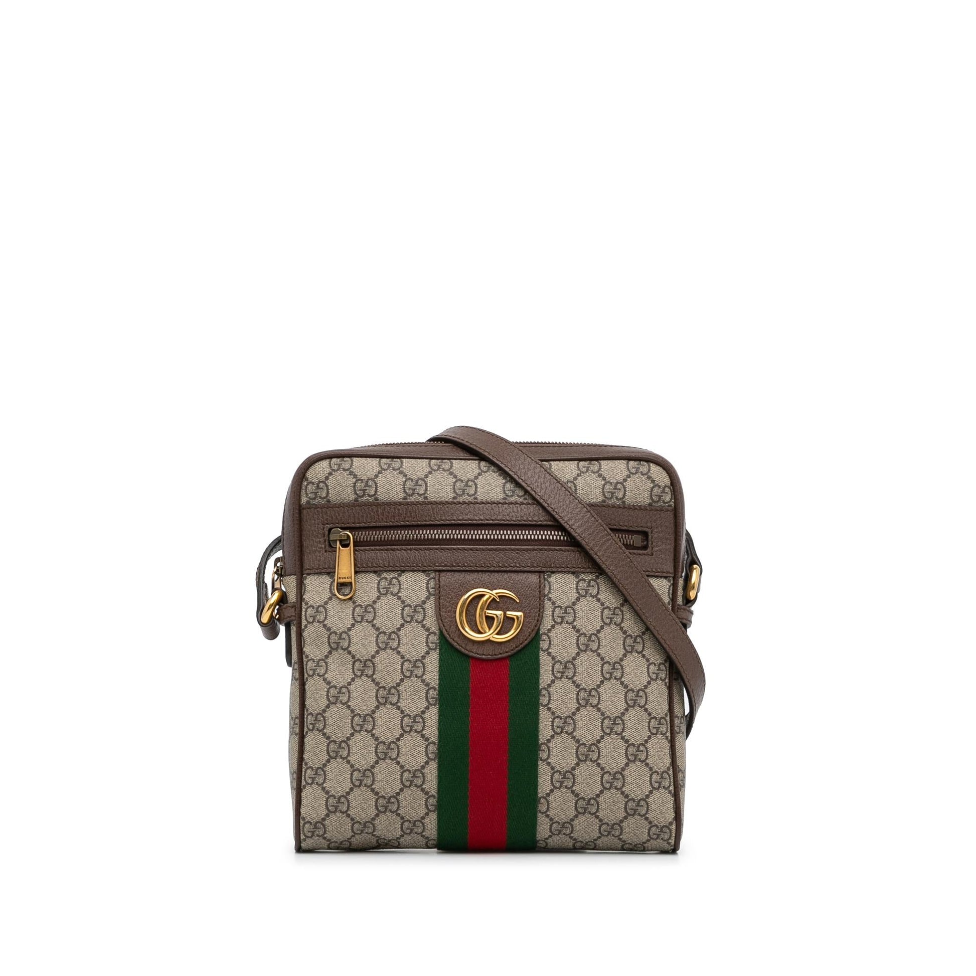 Gucci GG Supreme Web Ophidia SHG-vmiEpP Canvas Brown Crossbody Bag