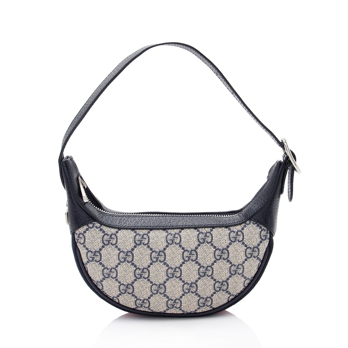 Gucci GG Supreme Web Ophidia Half Leather Canvas Nylon Beige Shoulder Bag