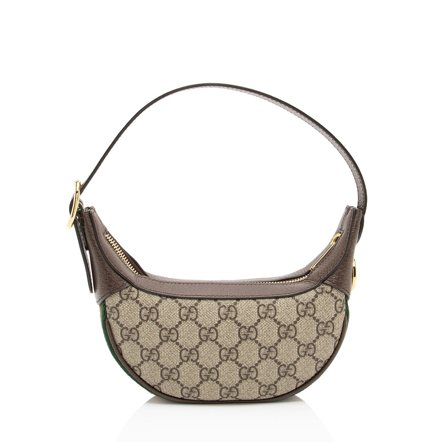 Gucci GG Supreme Web Ophidia Half Leather Canvas Nylon Brown Shoulder Bag