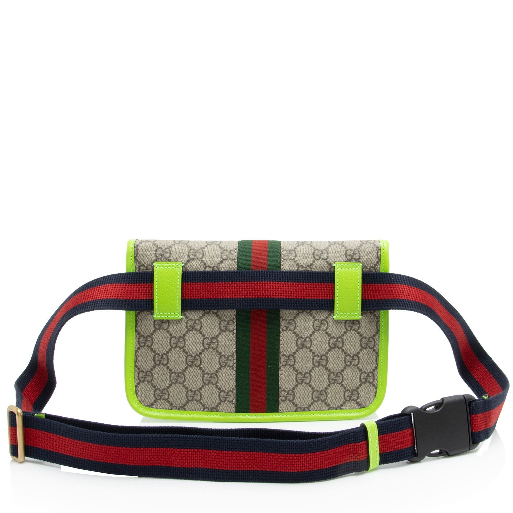 Gucci GG Supreme Web Ophidia Belt Leather Canvas Nylon Beige Accessory