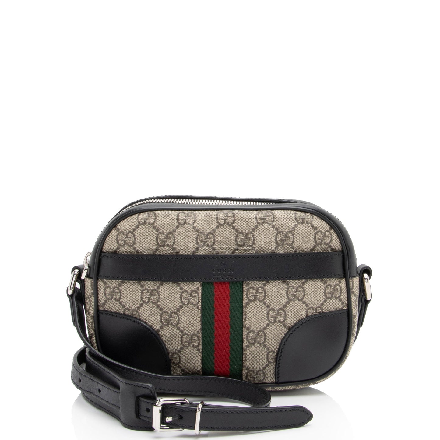 Gucci GG Supreme Web Camera SHF-CyfA5i Leather Canvas Nylon Black Crossbody Bag