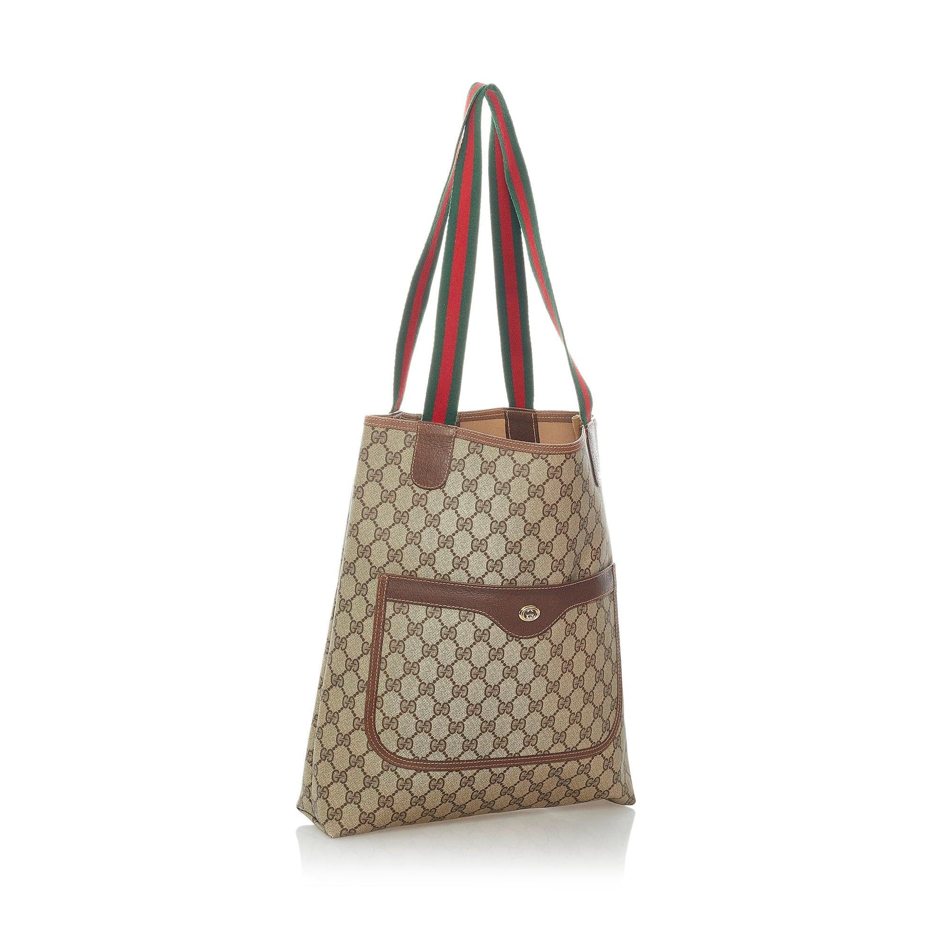 Gucci GG Supreme Web SHG Canvas Brown Tote Bag 3