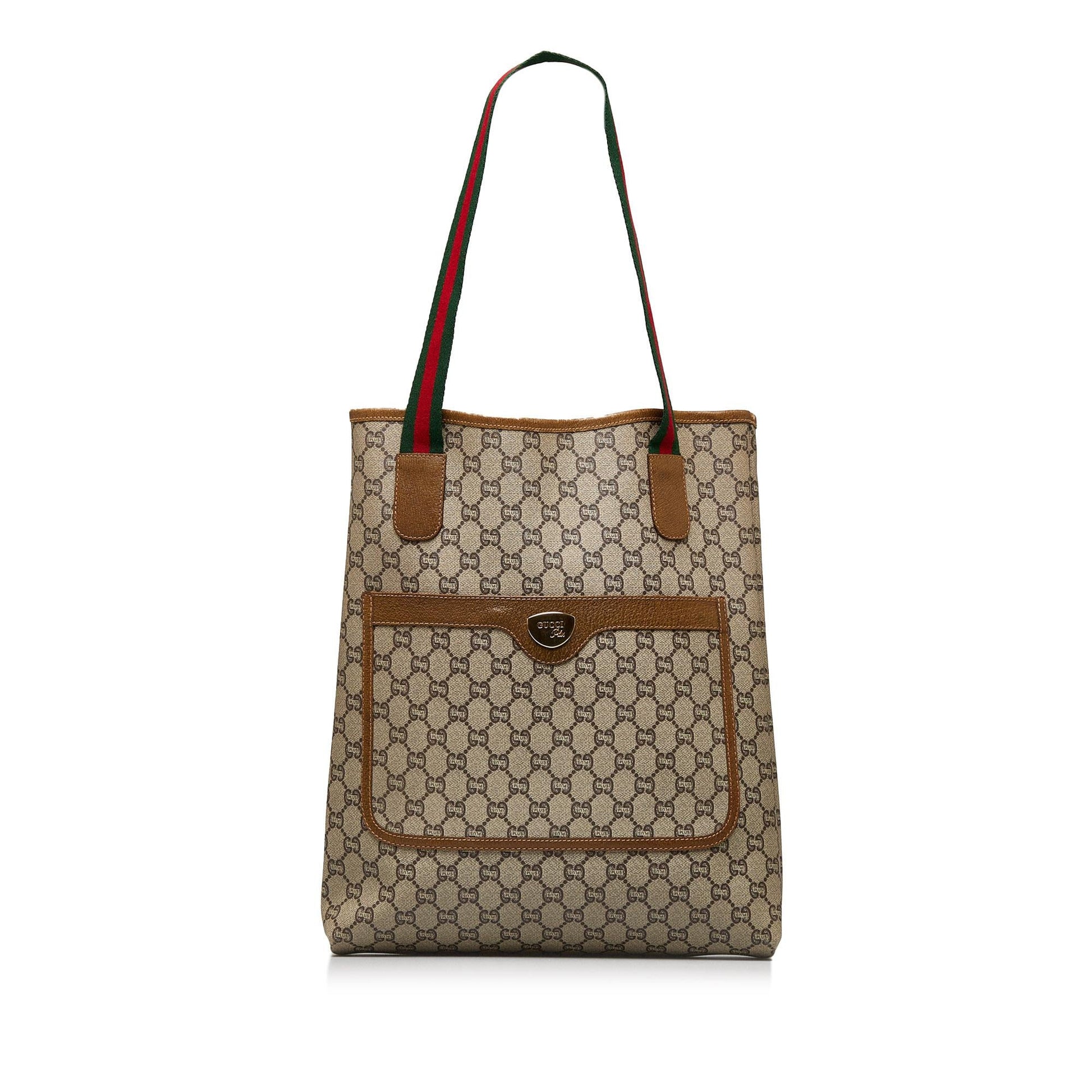Gucci GG Supreme Web SHG-ze33p0 Canvas Brown Tote Bag