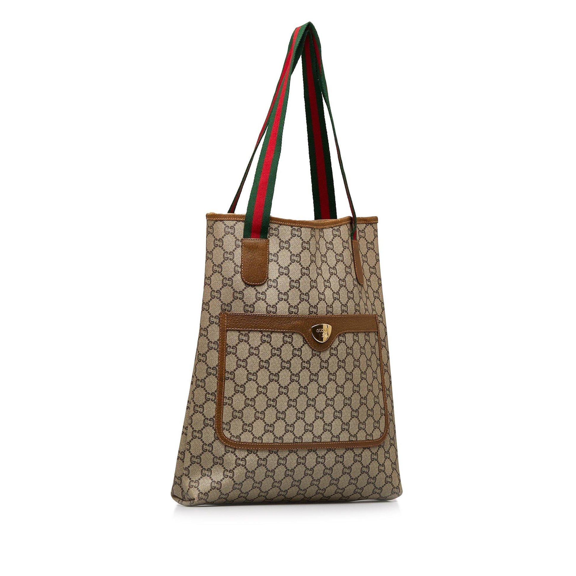 Gucci GG Supreme Web SHG-ze33p0 Canvas Brown Tote Bag