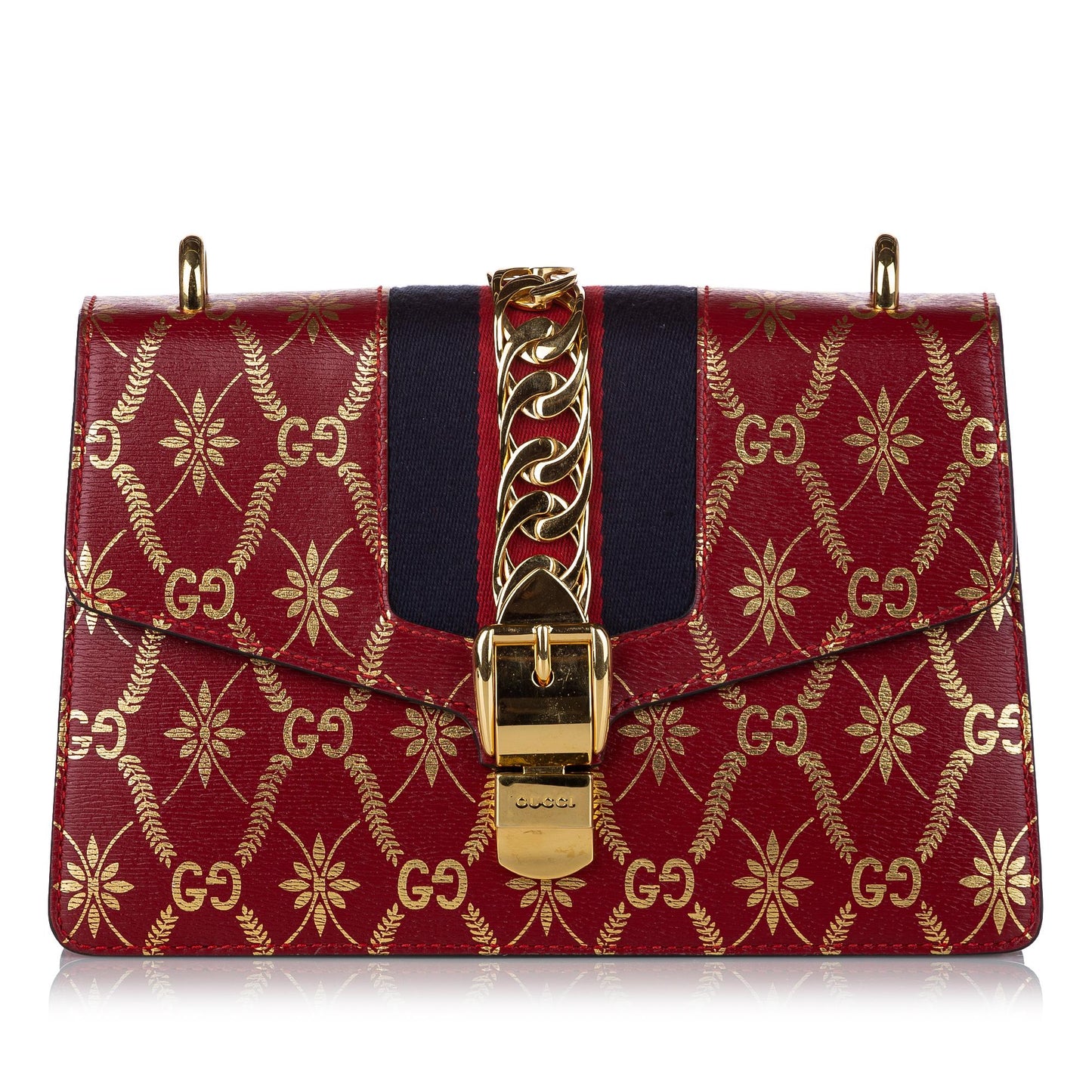 Gucci GG Sylvie SHG Leather Calf Red Crossbody Bag