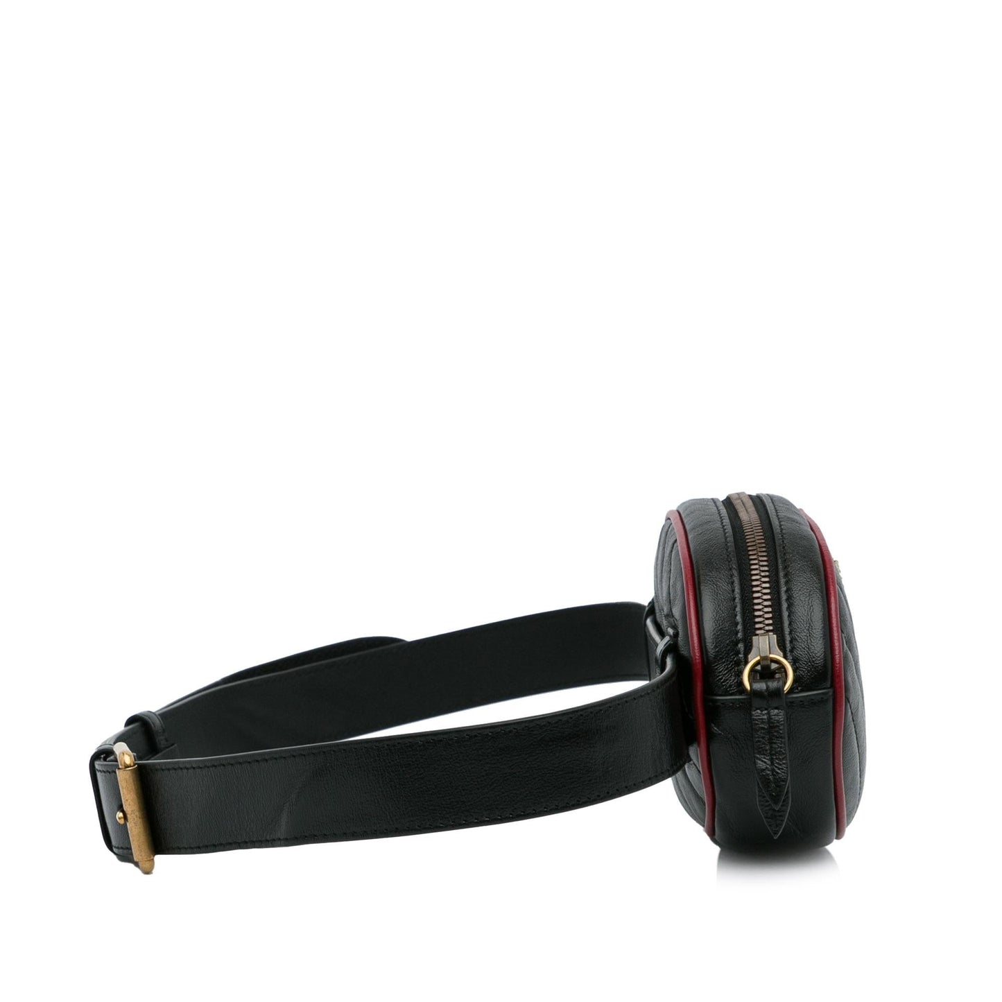 Gucci GG Torchon Marmont Belt SHG-eW1Rqd Matelasse Calf Black Accessory