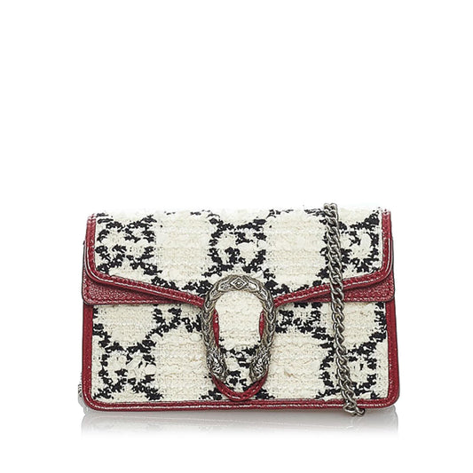 Gucci GG Tweed Dionysus SHG White Red Shoulder Bag