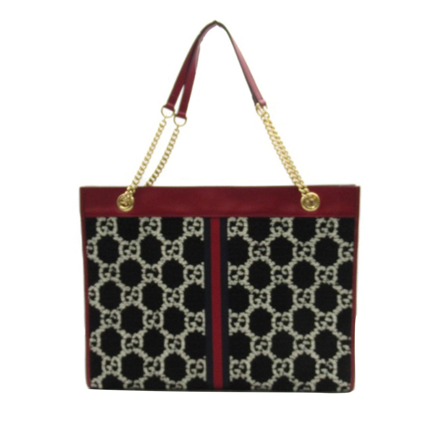 Gucci GG Tweed Rajah Web SHG-VUGhyI Calf Black Tote Bag