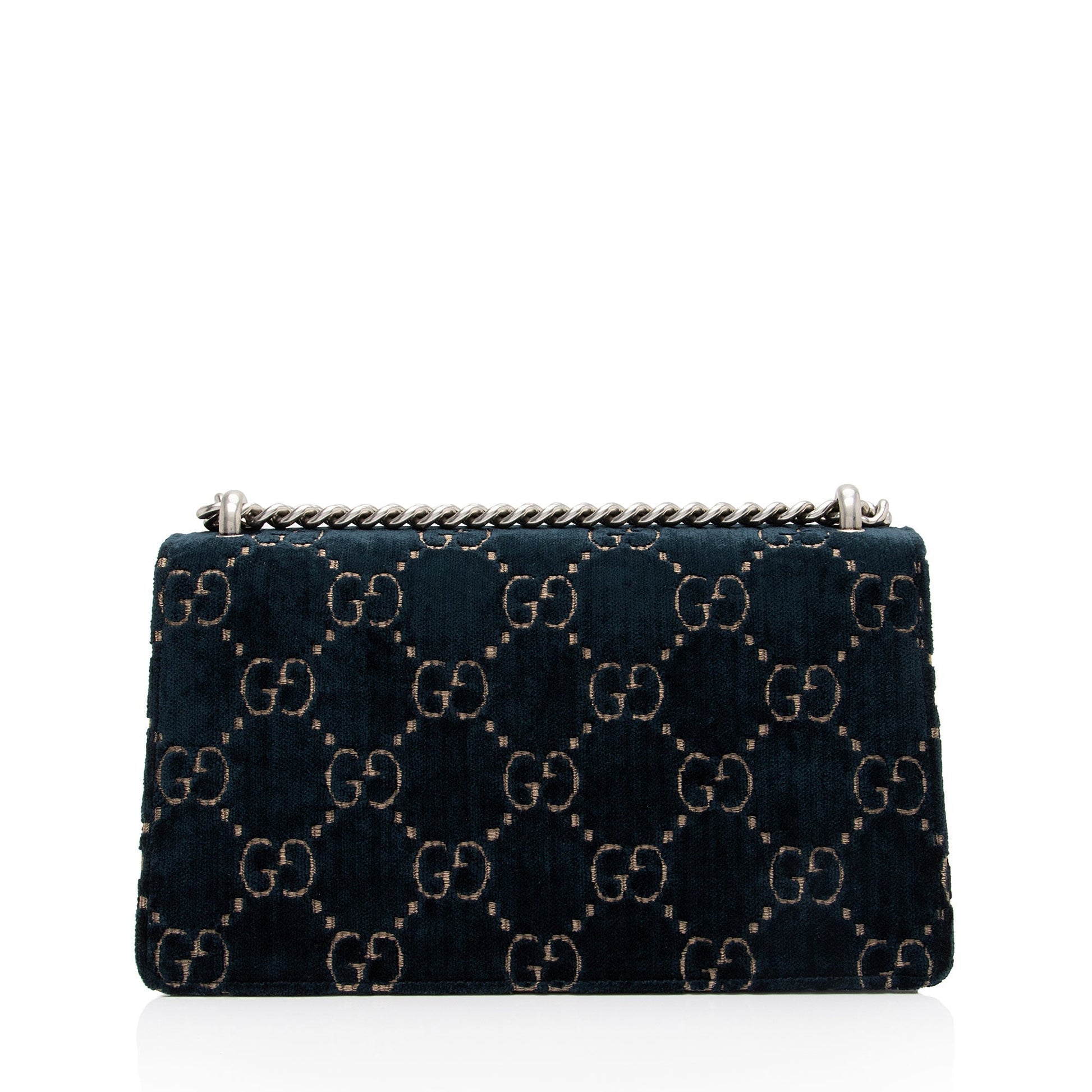 Gucci GG Velvet Dionysus SHF-KJgwRg Leather Patent Black Blue Crossbody Bag